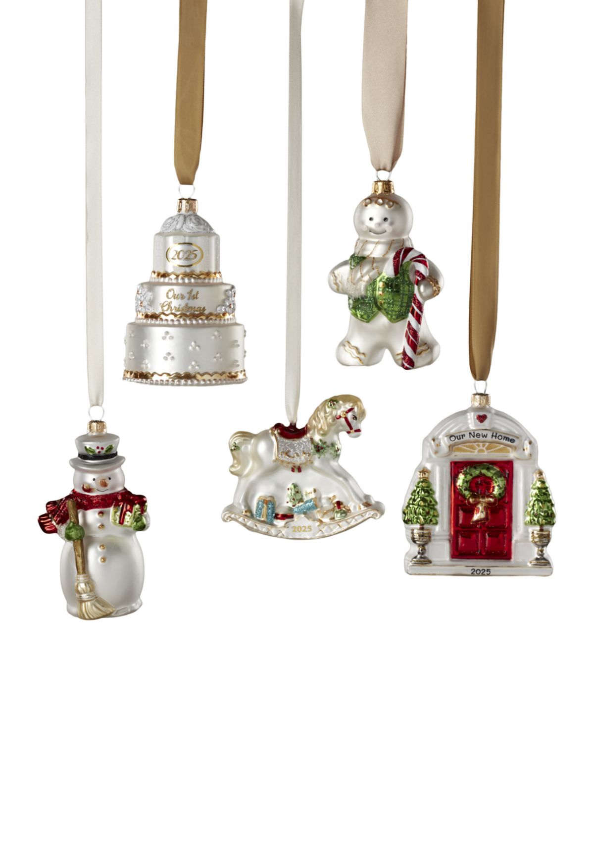 Blown Glass Wedding Ornament 