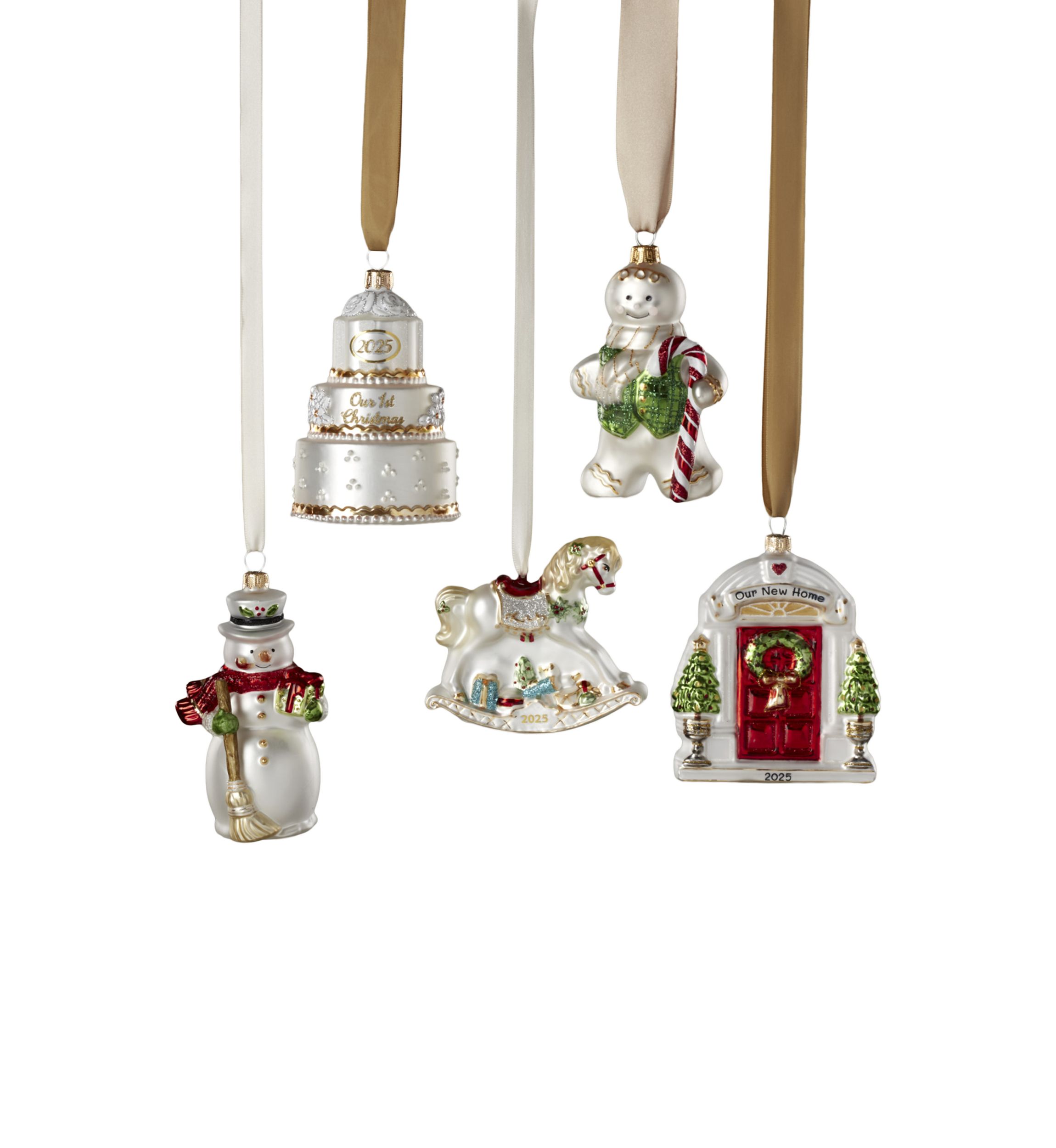 Blown Glass Wedding Ornament 