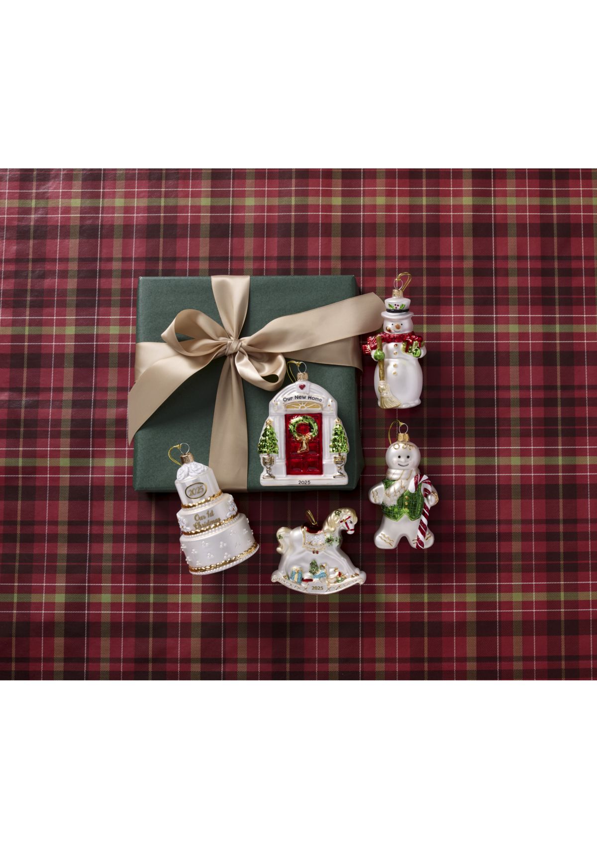 Blown Glass Wedding Ornament 