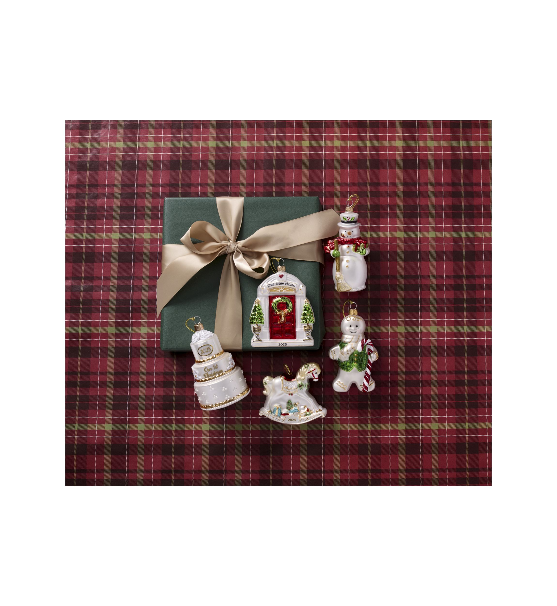 Blown Glass Wedding Ornament 