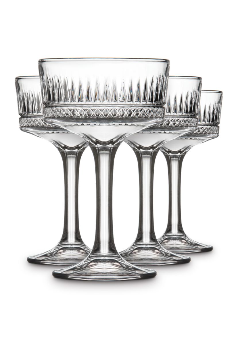 Set of 4 Crystal Coupe Glasses