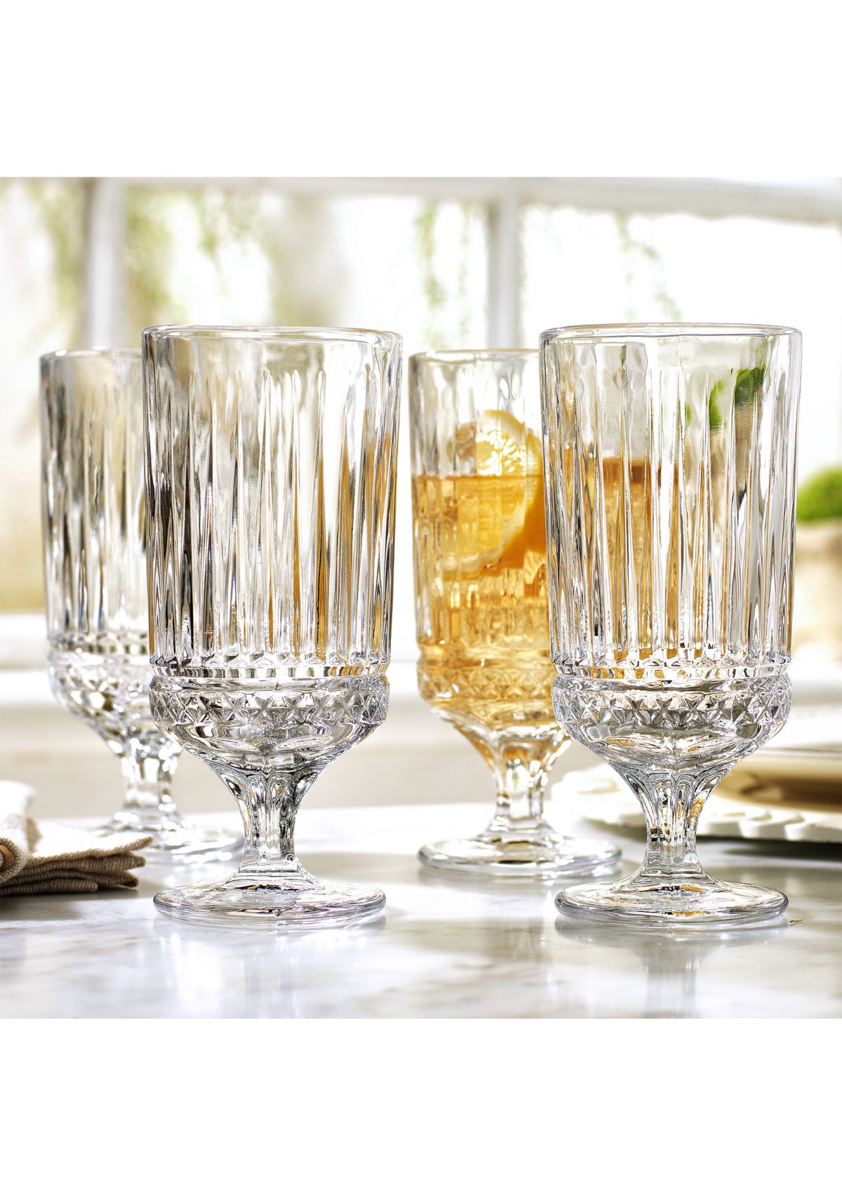 Crystal Set of 4 Iced Beverage Glasses