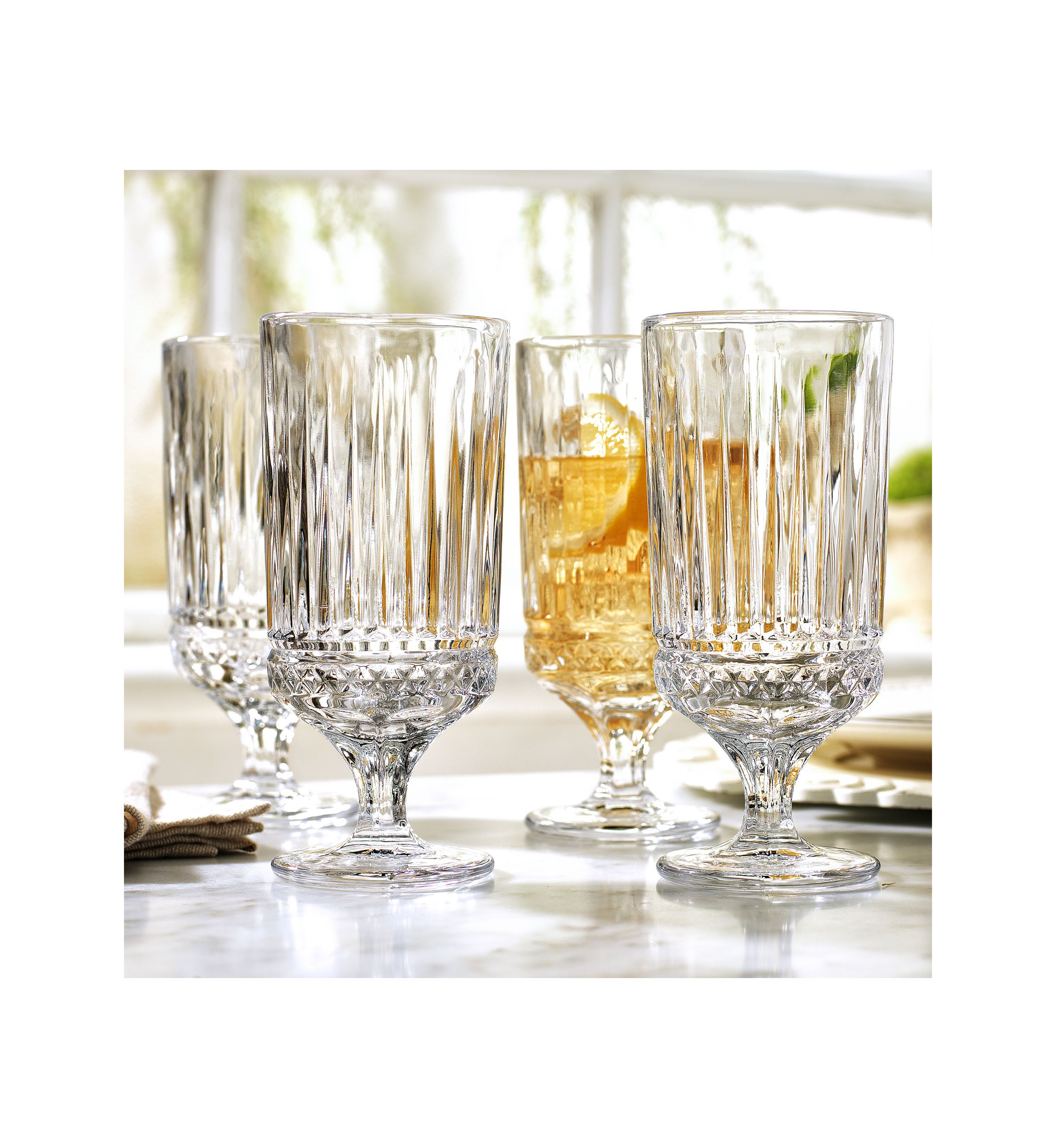 Crystal Set of 4 Iced Beverage Glasses