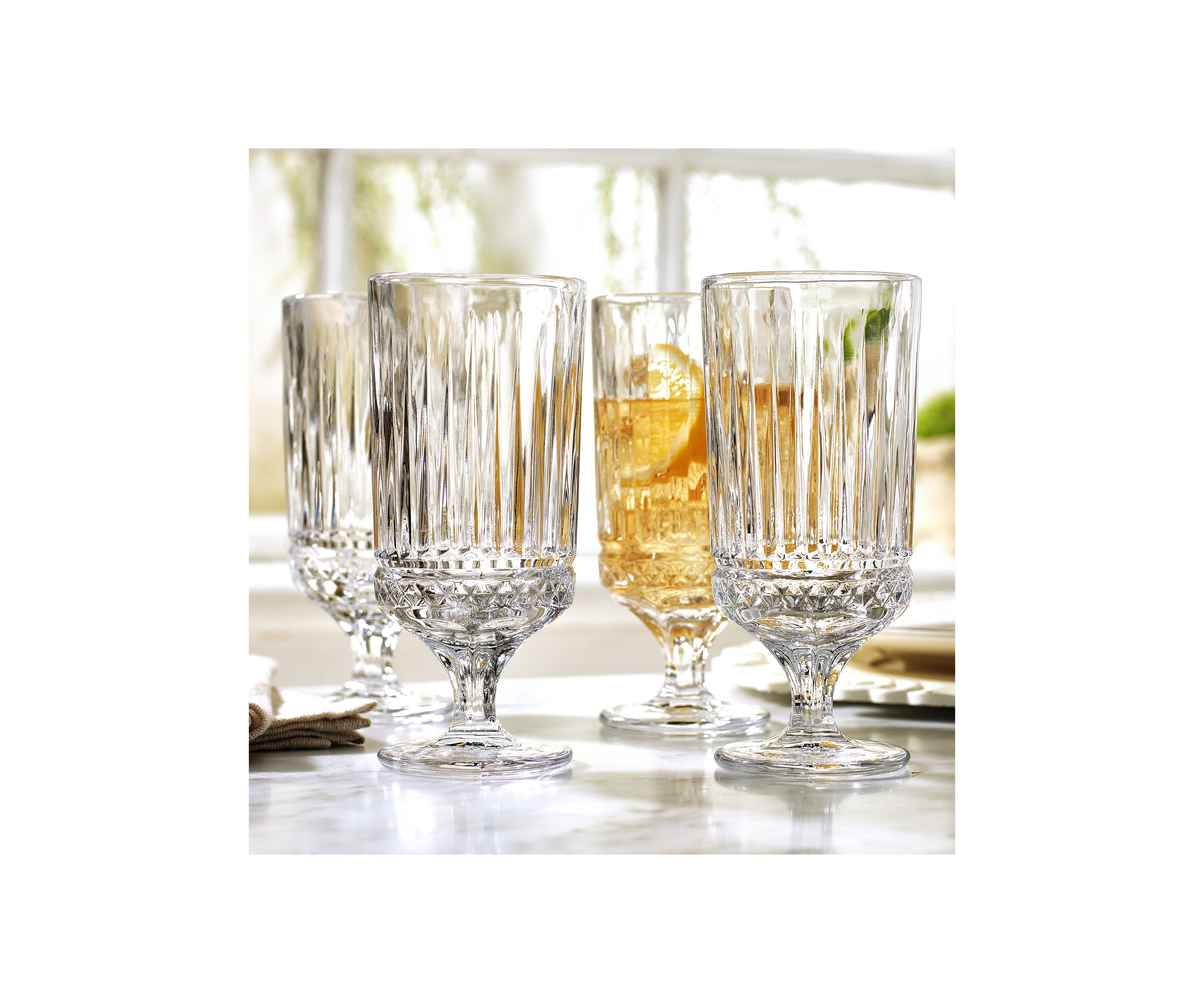 Crystal Set of 4 Iced Beverage Glasses