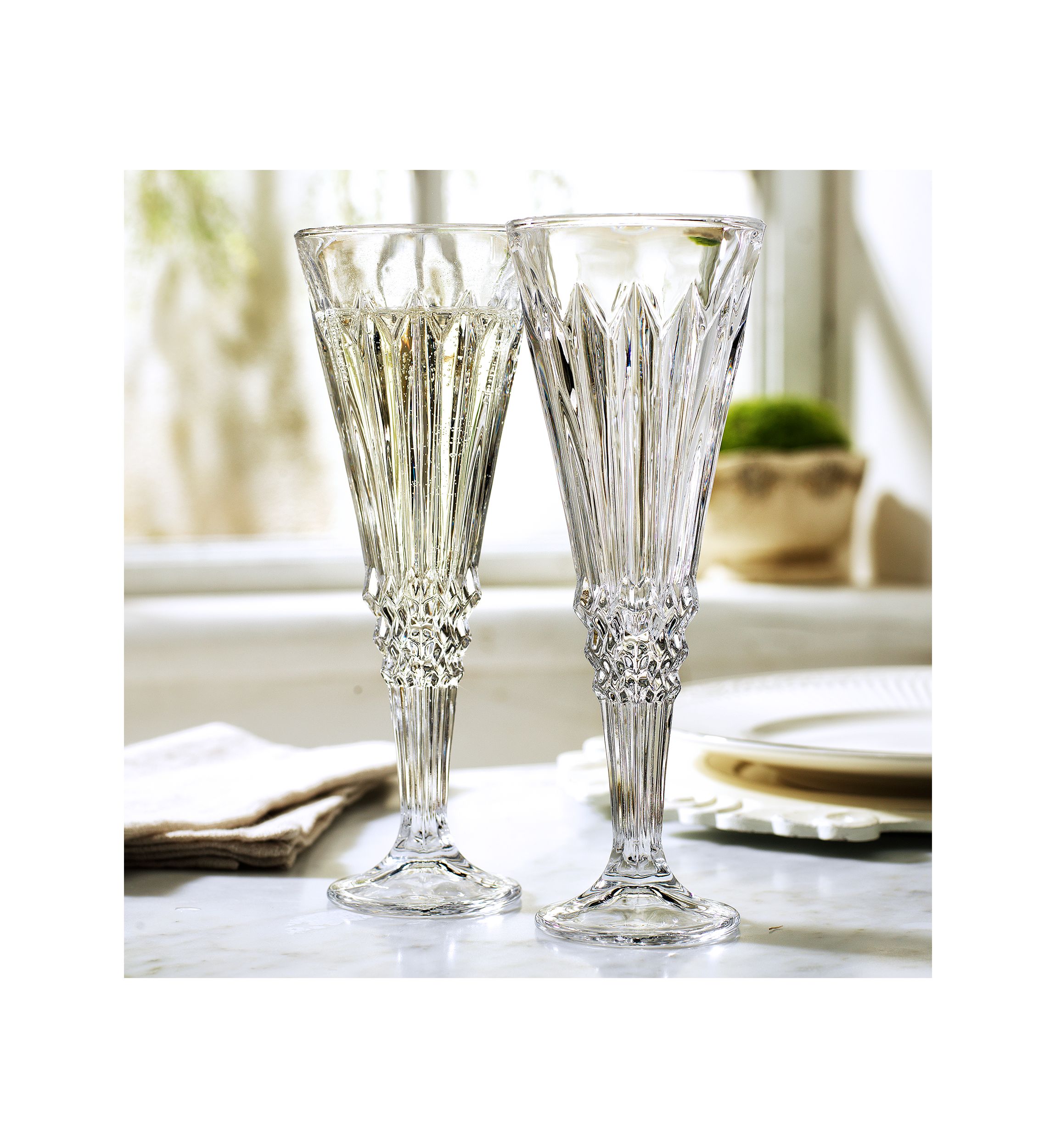 Crystal Set of 2 Toasting Flutes