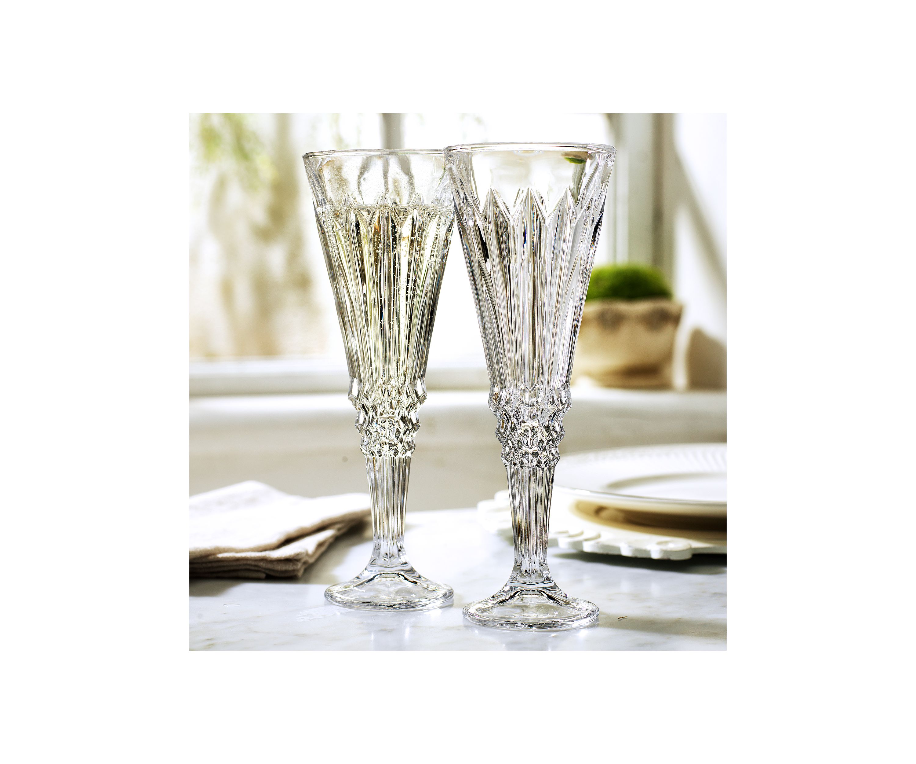 Crystal Set of 2 Toasting Flutes