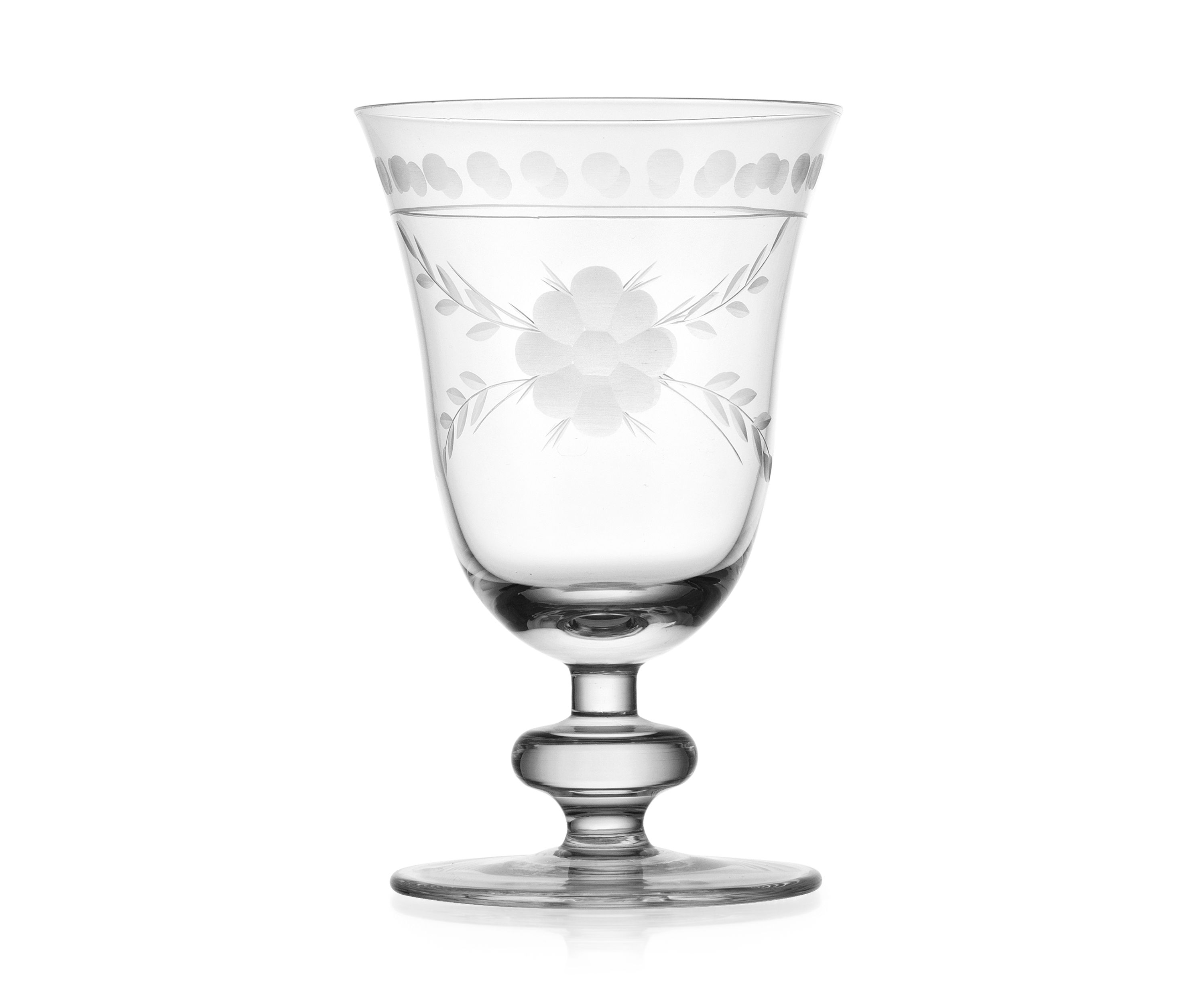 Spring Fleur Set of 4 Etched Goblets