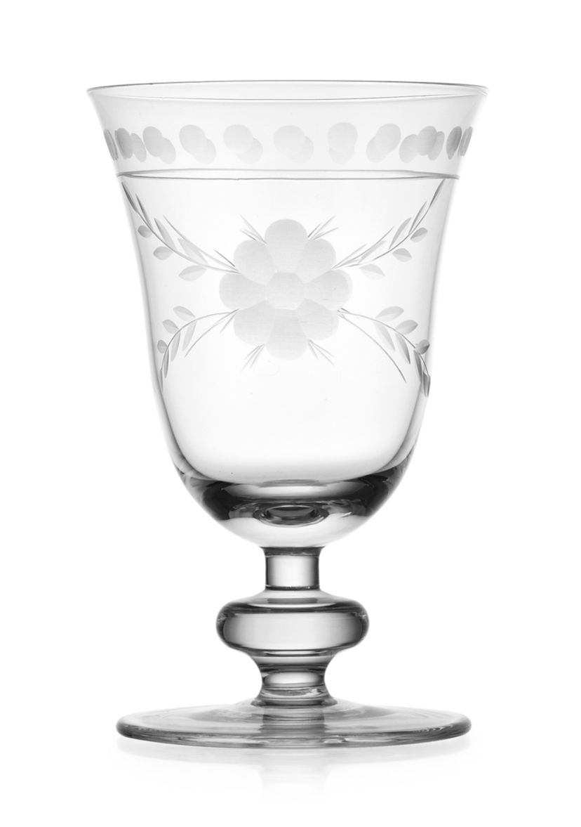 Spring Fleur Set of 4 Etched Goblets