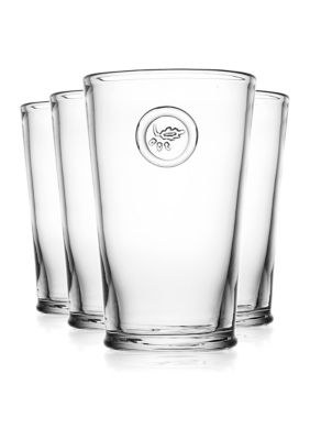 Set of 4 Highball Glasses with Acorn Logo