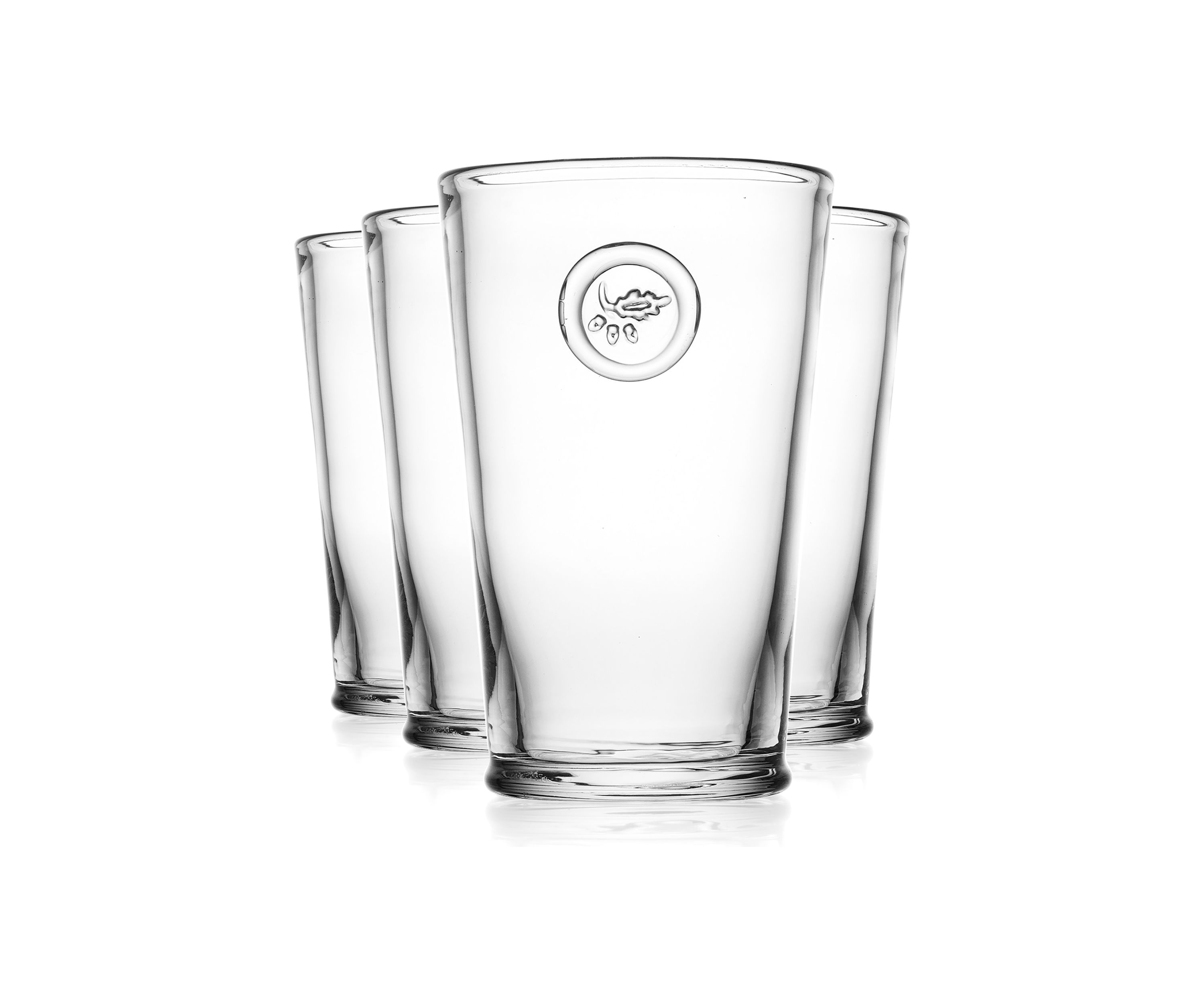 Set of 4 Highball Glasses with Acorn Logo