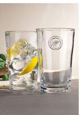 Set of 4 Highball Glasses with Acorn Logo