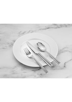 Tartan & Fleur Pleated Handle 20 Piece Flatware Set