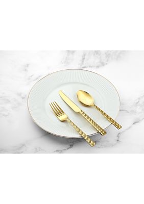 Gold Braided Handle 20 Piece Flatware Set 