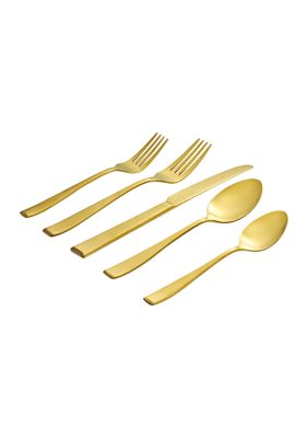 Estate Satin Gold 20 Piece Flatware Set  