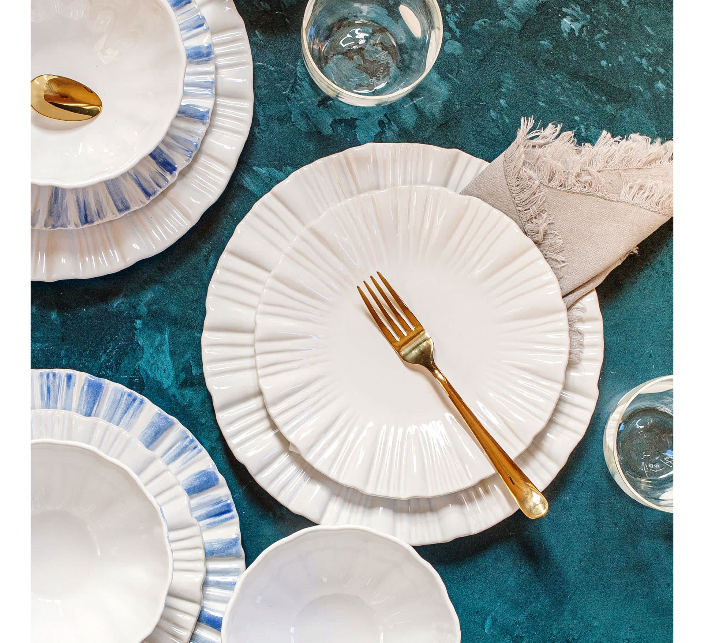 Bari White Salad Plate