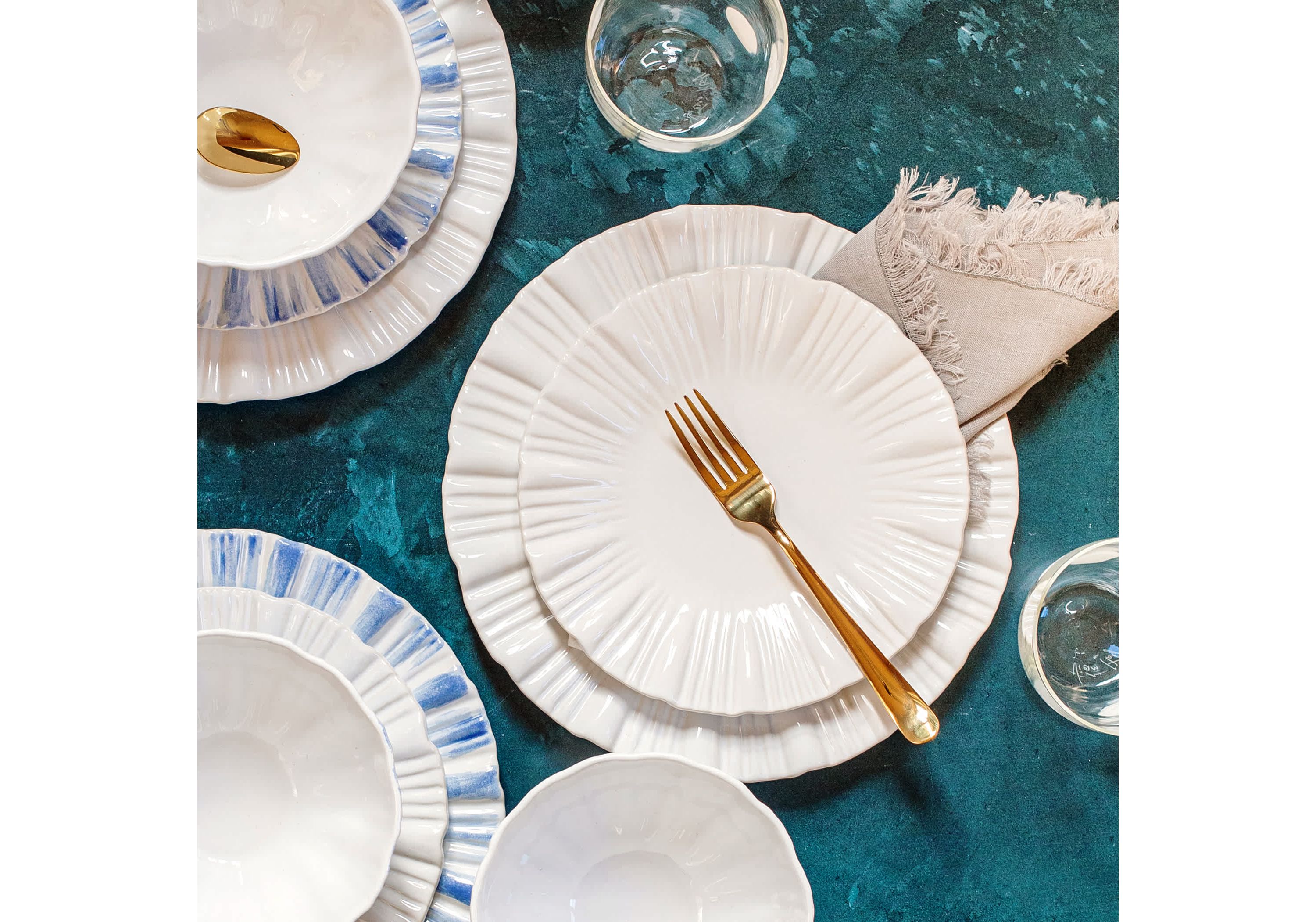 Bari White Salad Plate