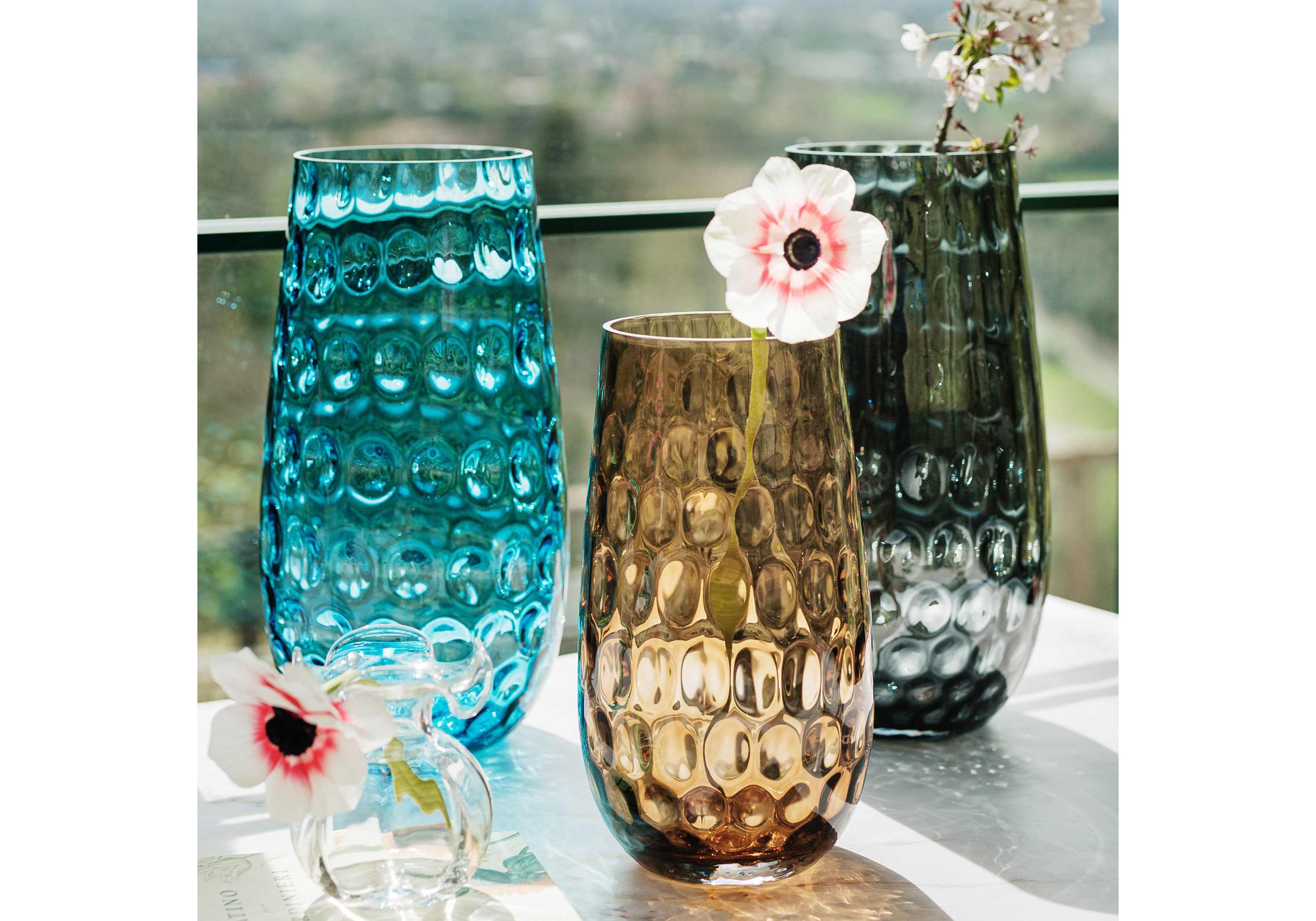 Bolla Glass Tortoise Small Pebbled Vase