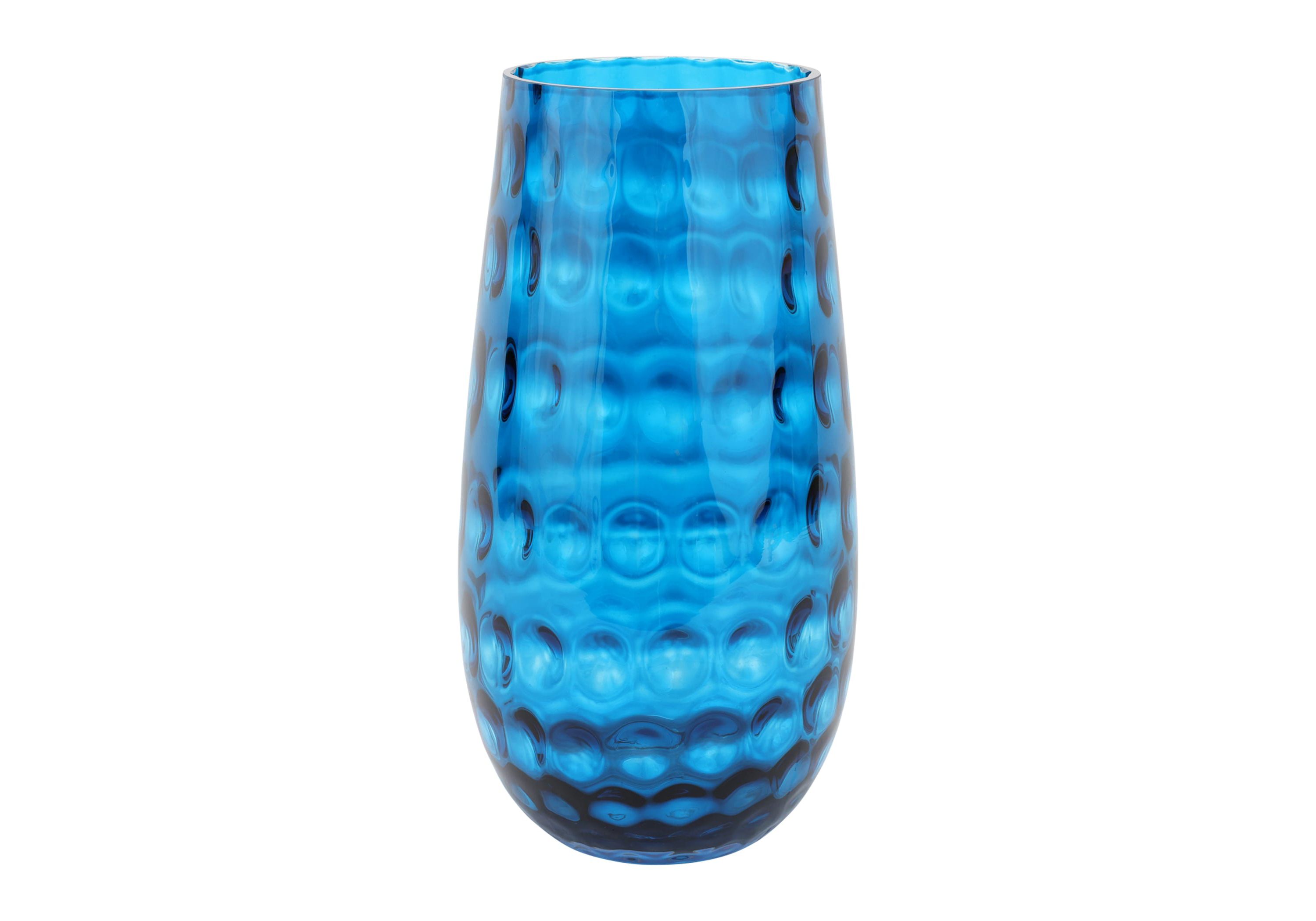 Bolla Glass Ash Blue Medium Pebbled Vase