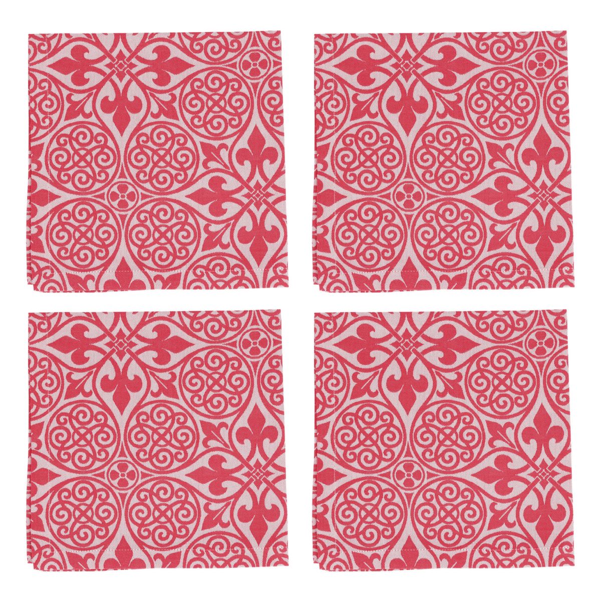 Damask Red Napkins - Set of 4