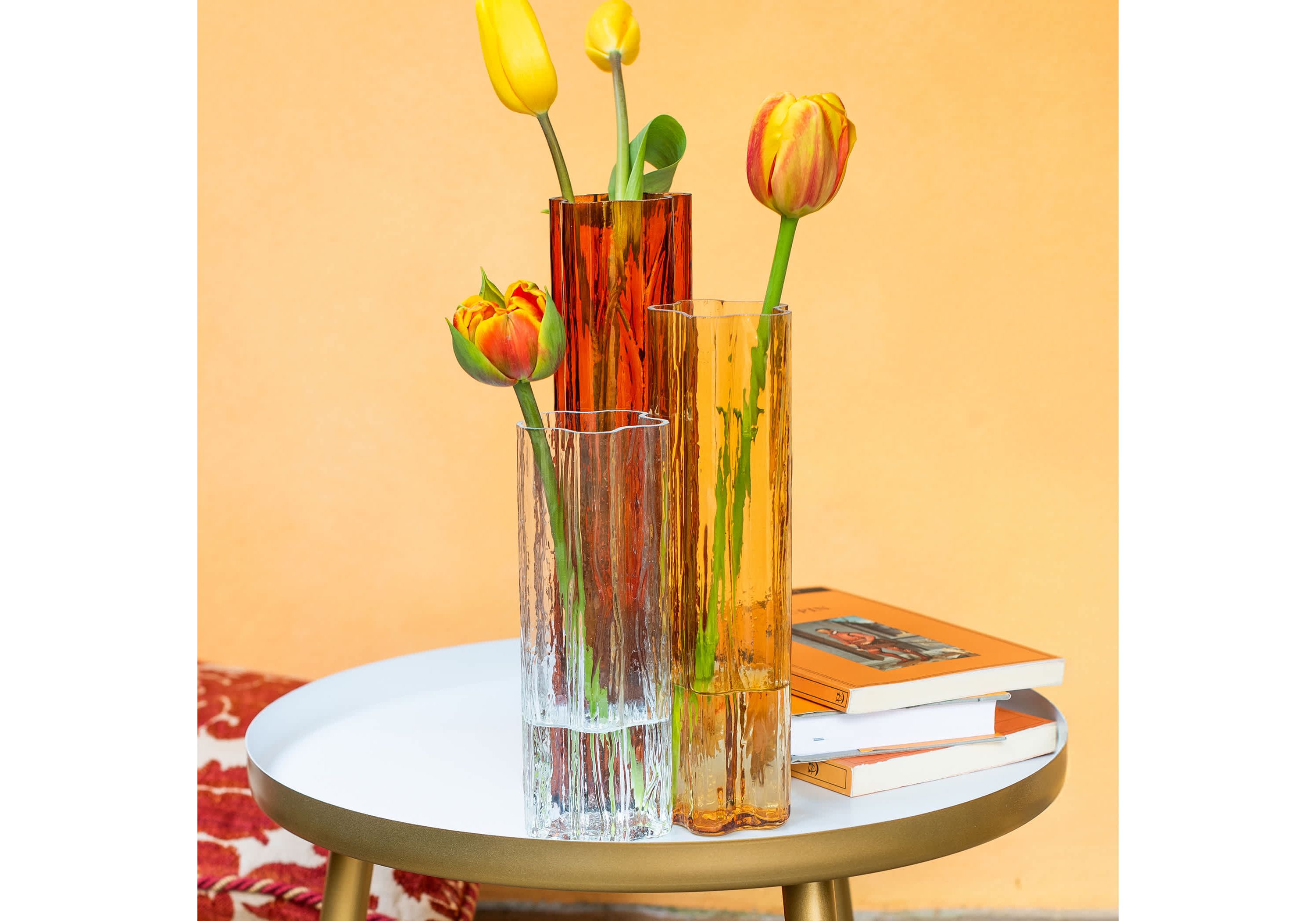Flora Glass Amber Vase