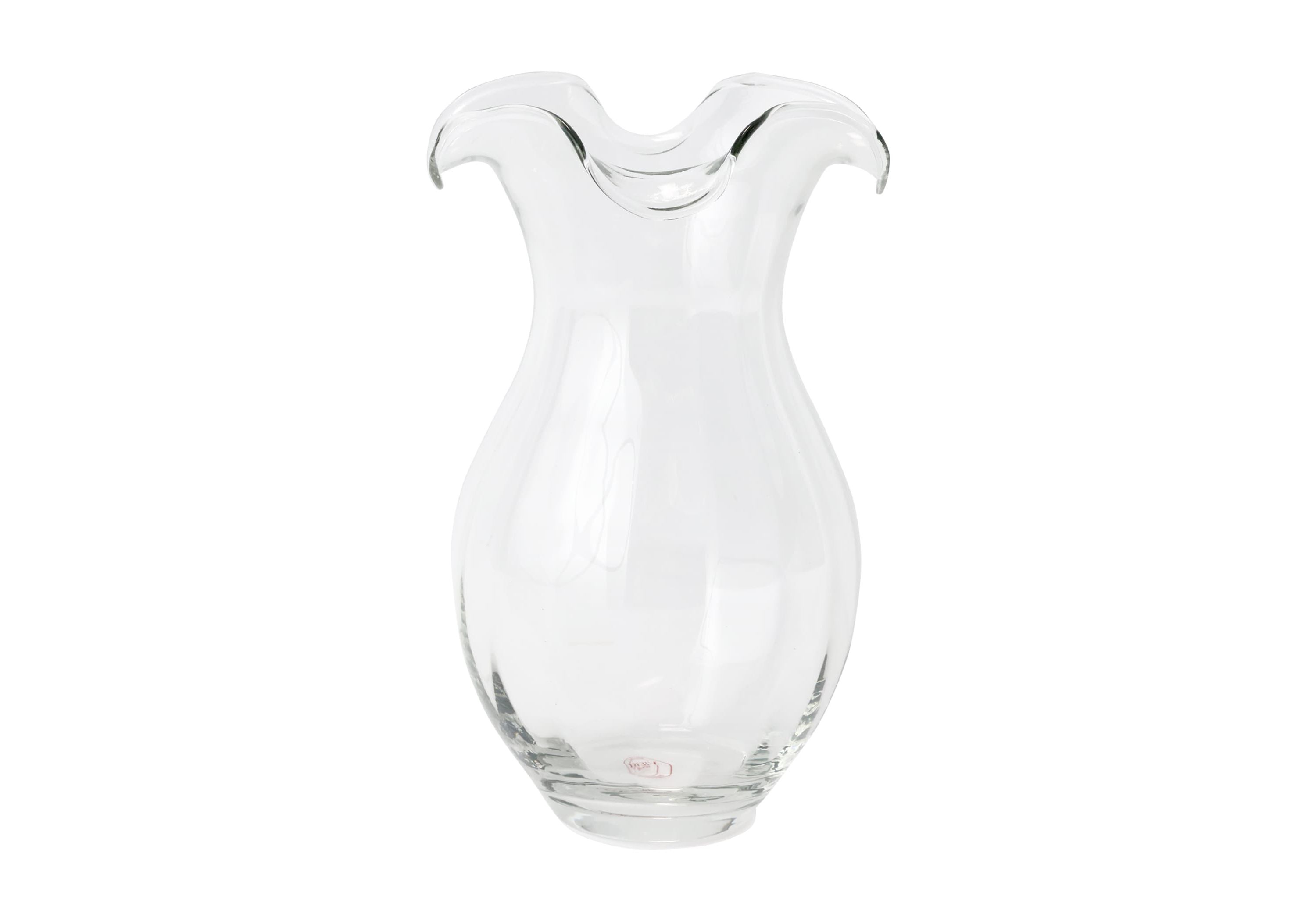 Hibiscus Glass Clear Vertical Fluted Medium Vase
