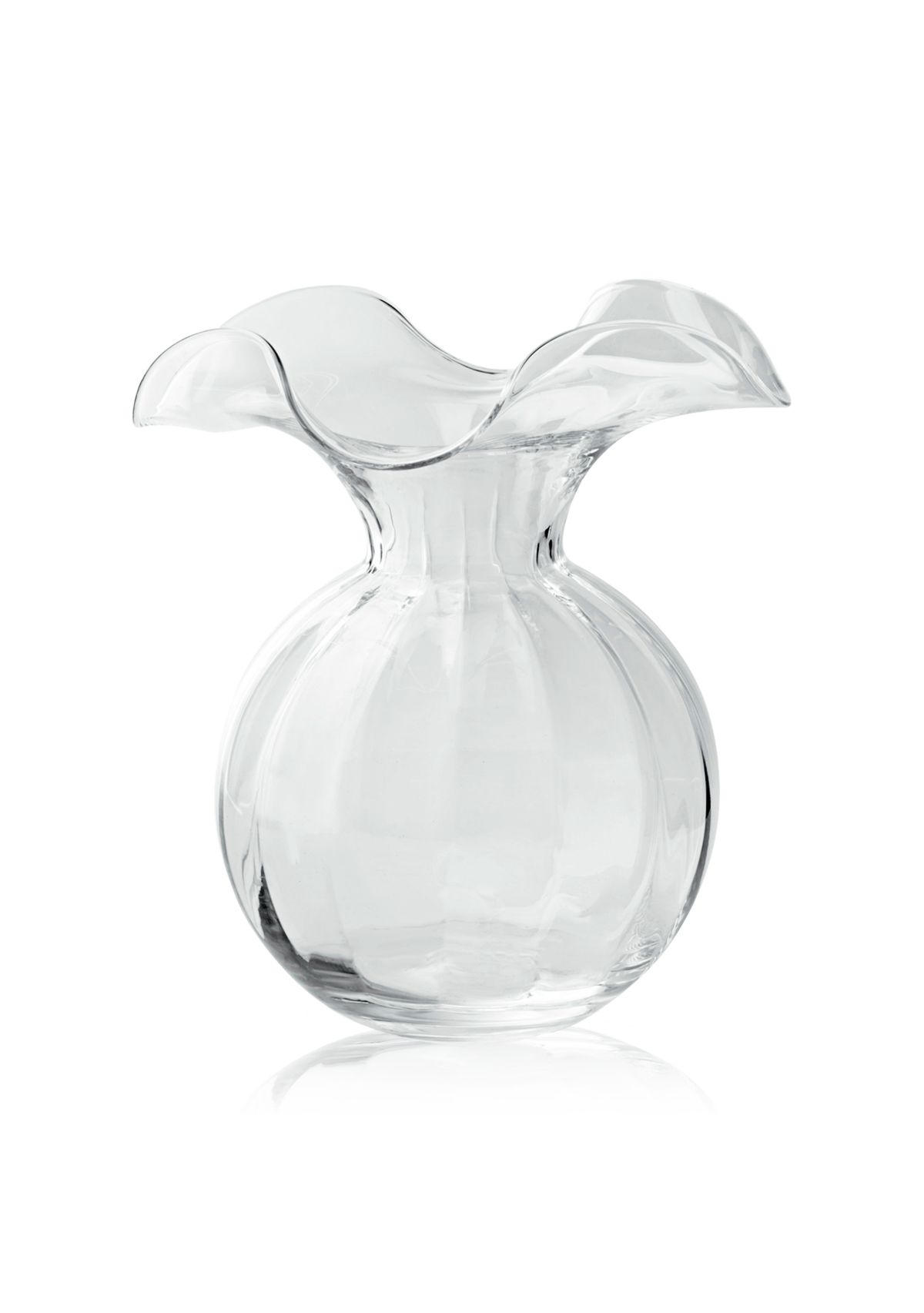 Hibiscus Glass Dark Green Medium Fluted Vase