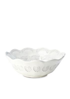 Vietri Incanto White Lace Round Bowl