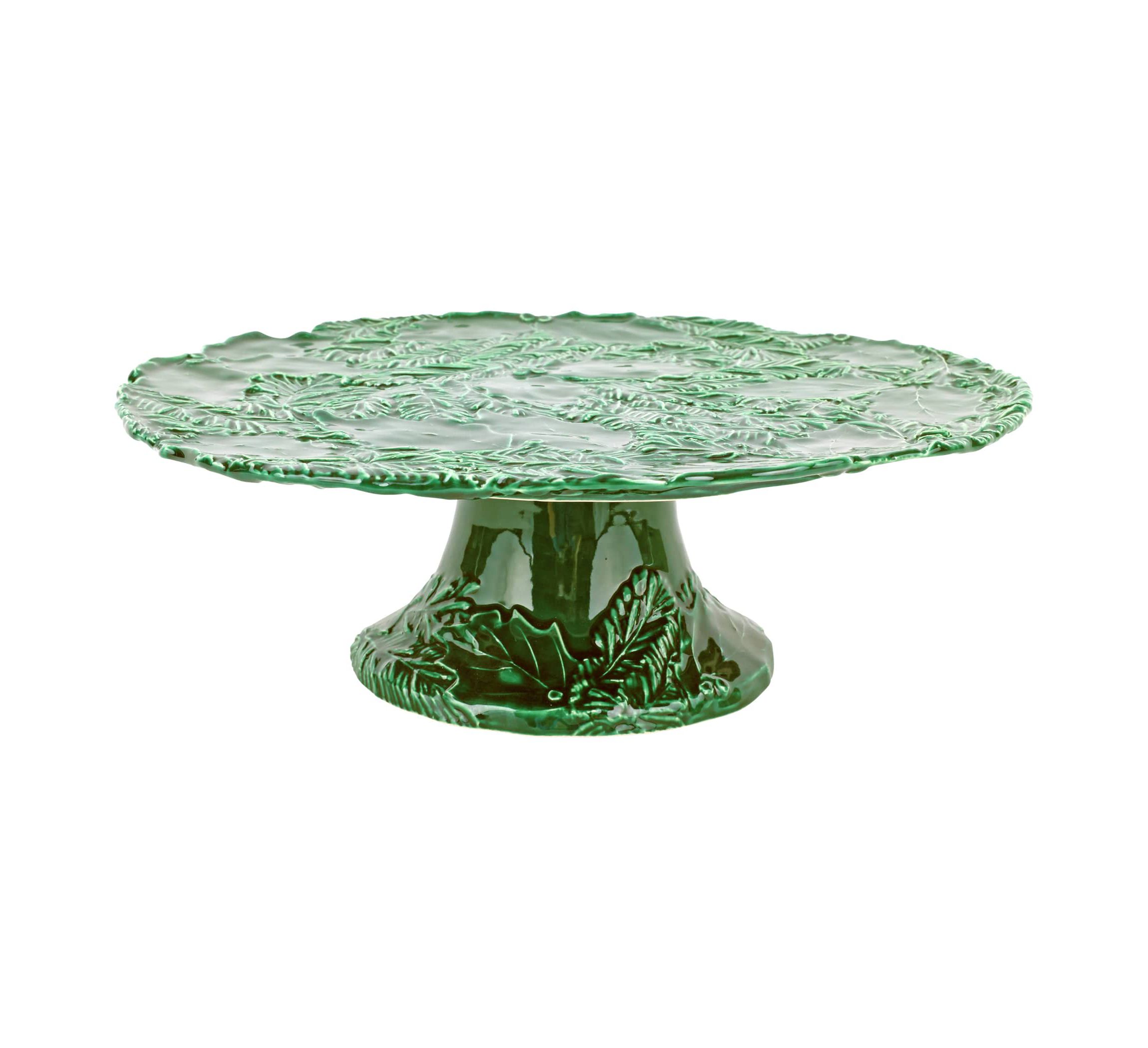 Lastra Holiday Green Figural Cake Stand