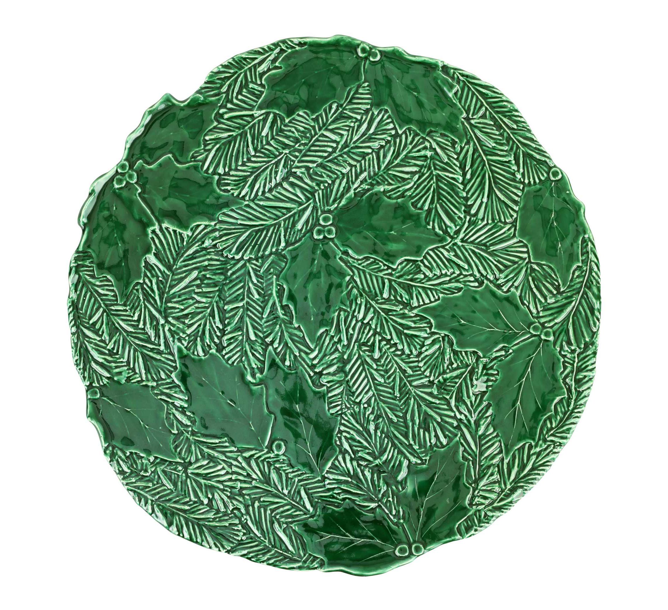 Lastra Holiday Green Figural Cake Stand
