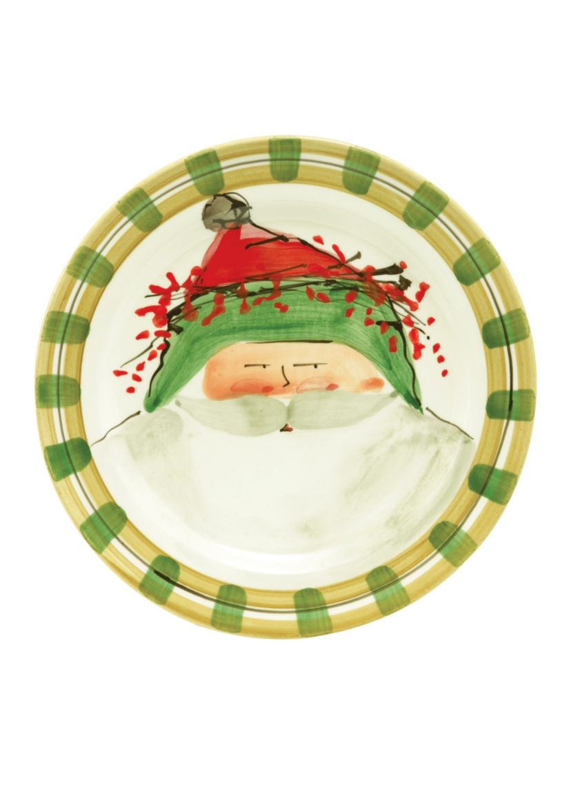 Old St. Nick Santa Green Hat Dinner Plate 10.75-in.