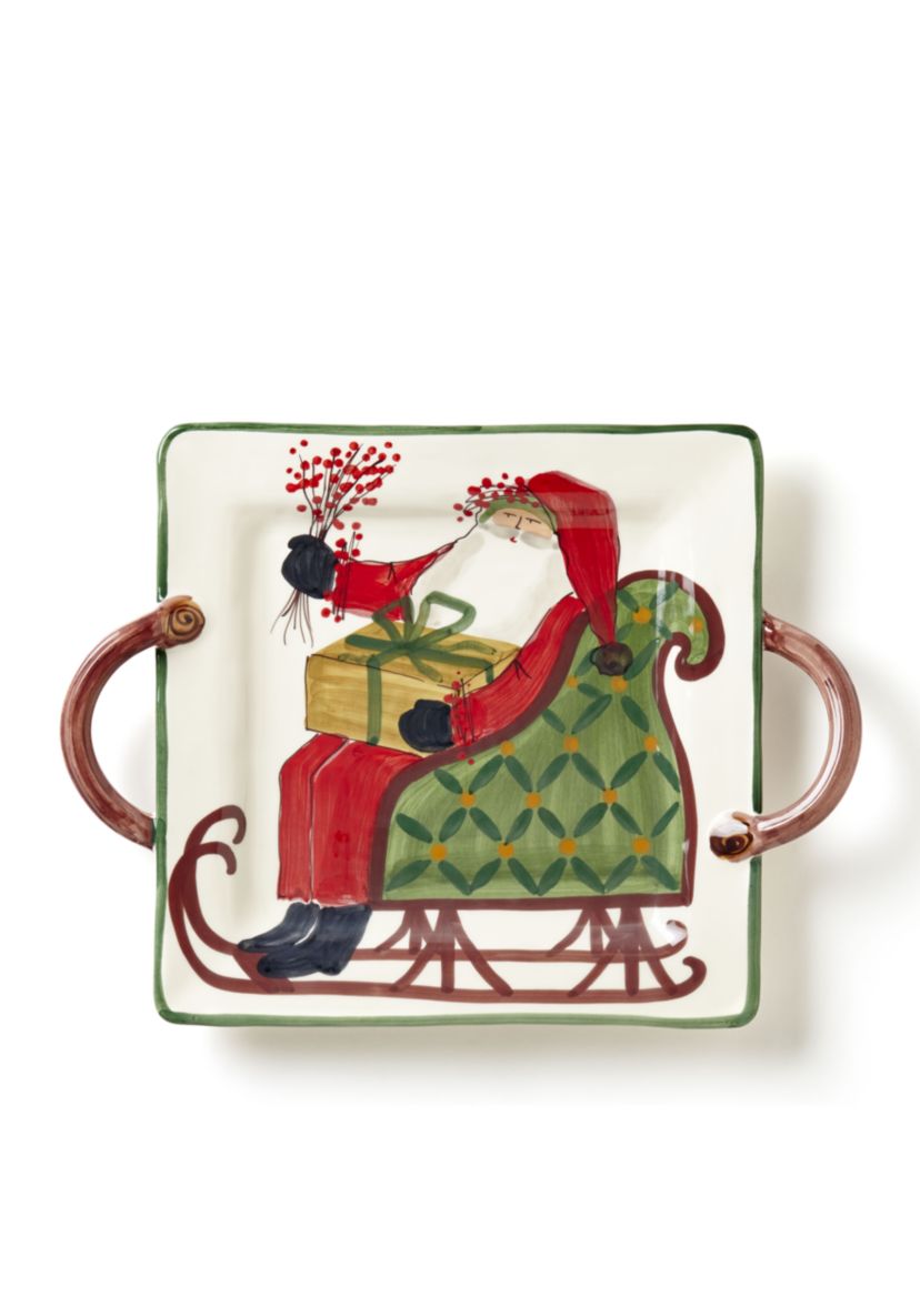 Old St. Nick Round Handled Platter