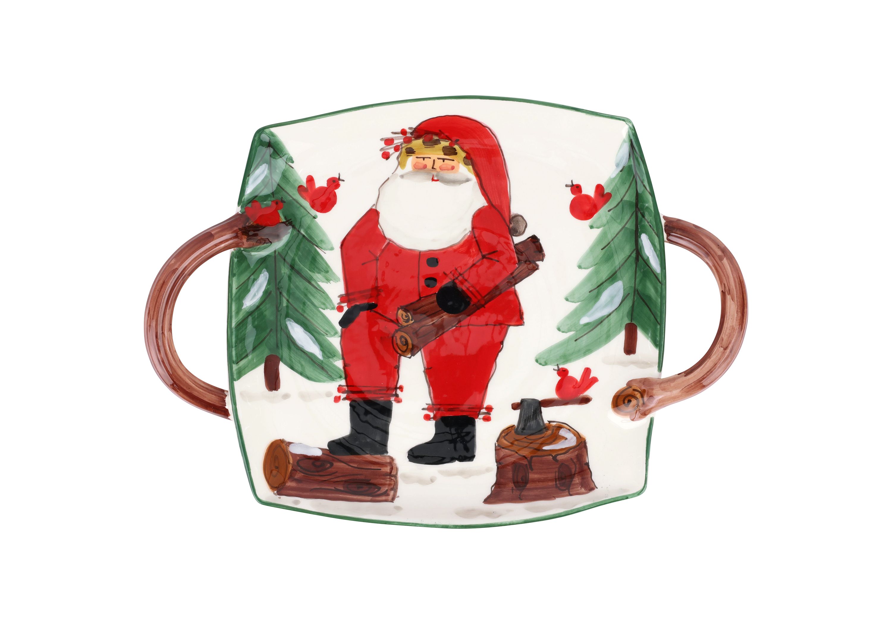 Old St. Nick Handled Square Platter