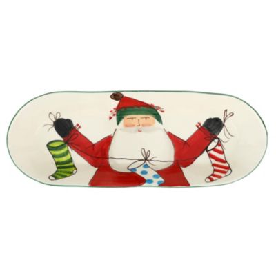 Vietri Old St. Nick Bread Server with Stockings