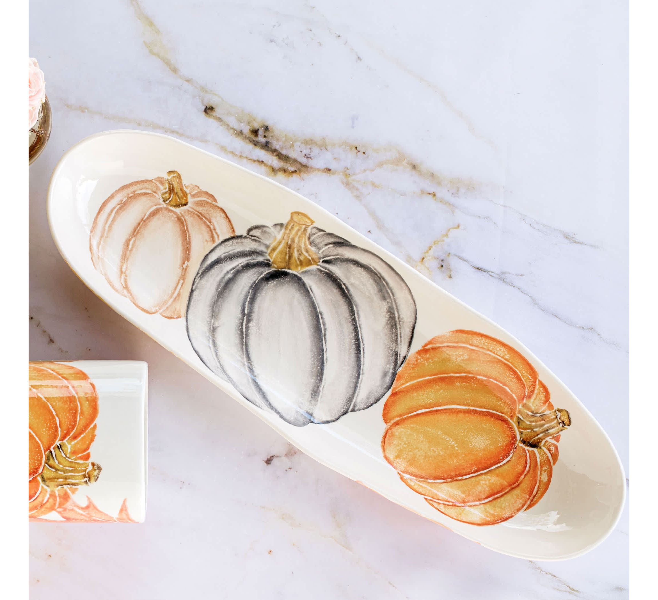 Pumpkins Narrow Oval Platter