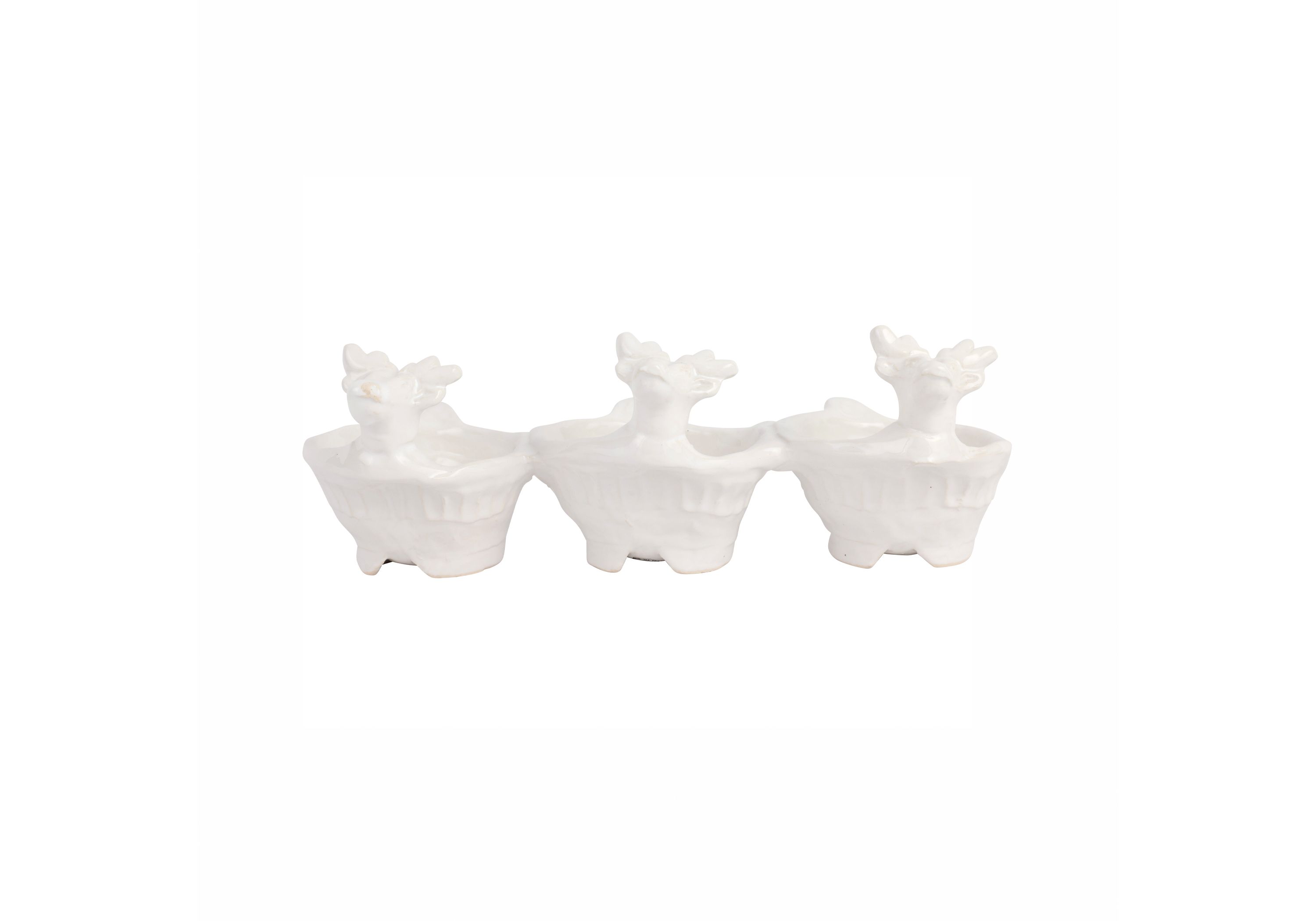 Pietra Natale Figural Deer Three-Part Server