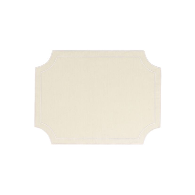 Tessuti Ivory Rectangular Placemats with White Stitching - Set of 4