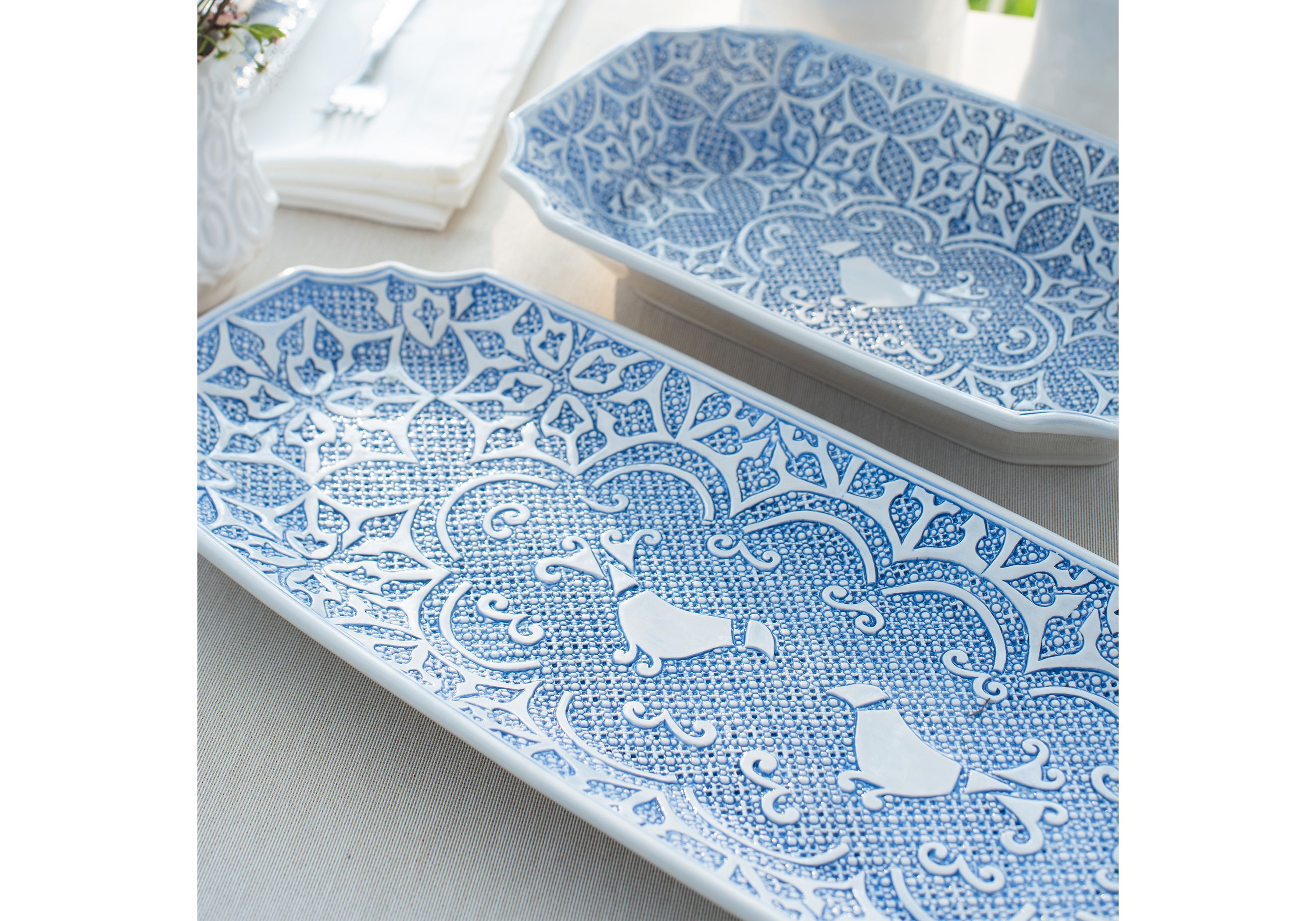 Uccello Blu Long Oval Platter