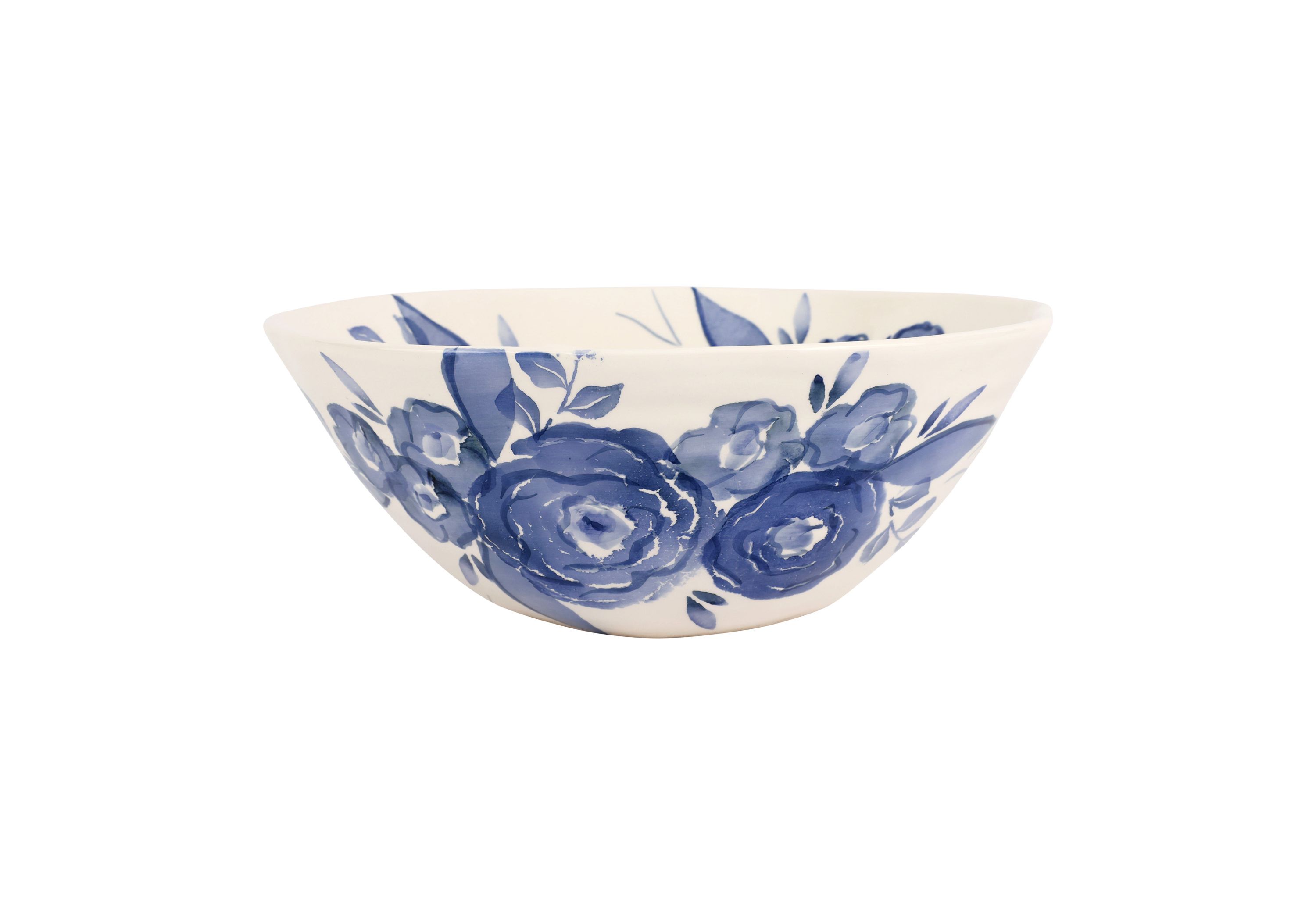 Blue Camellia Deep Serving Bowl