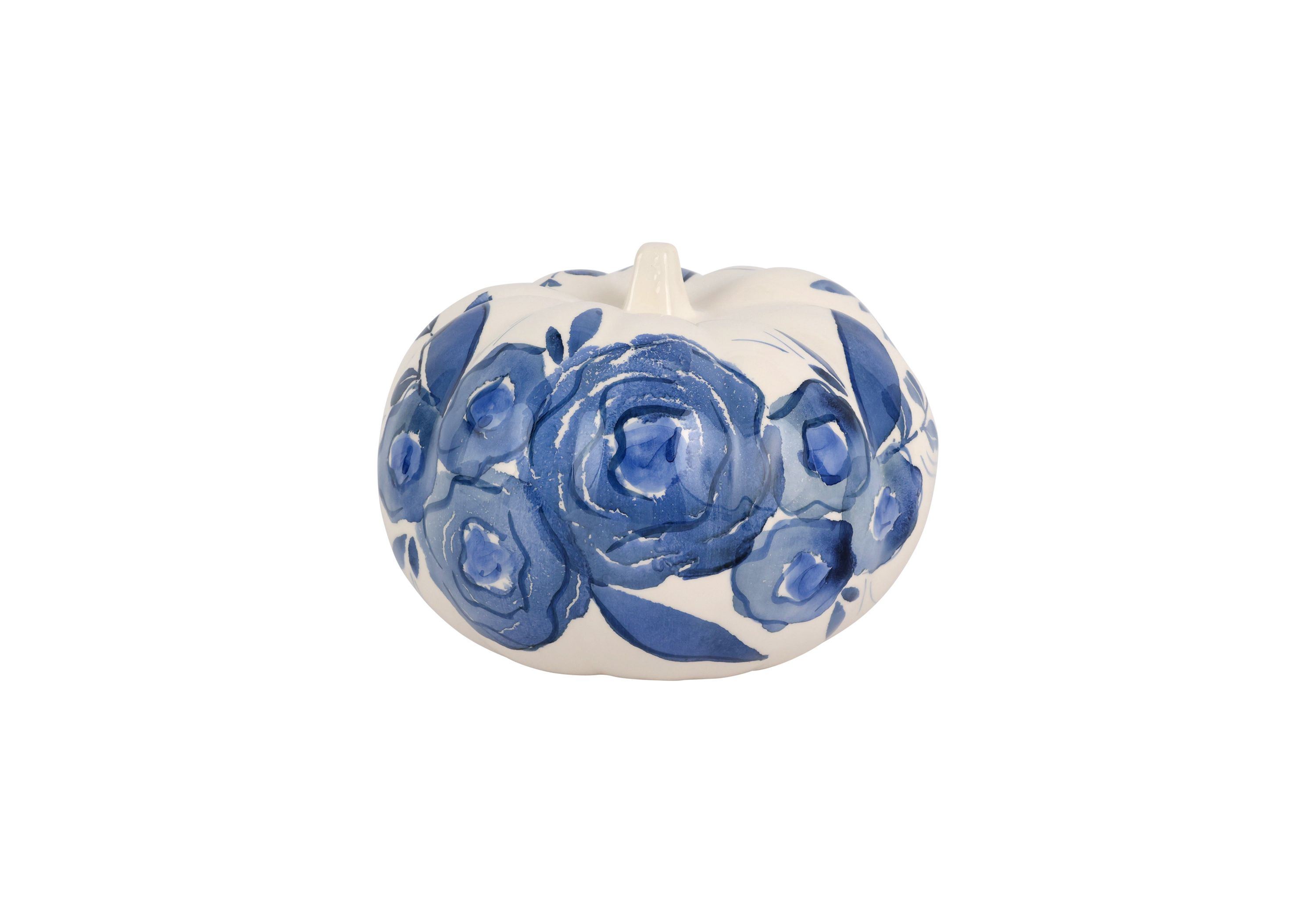 Blue Camellia Small Figural Pumpkin