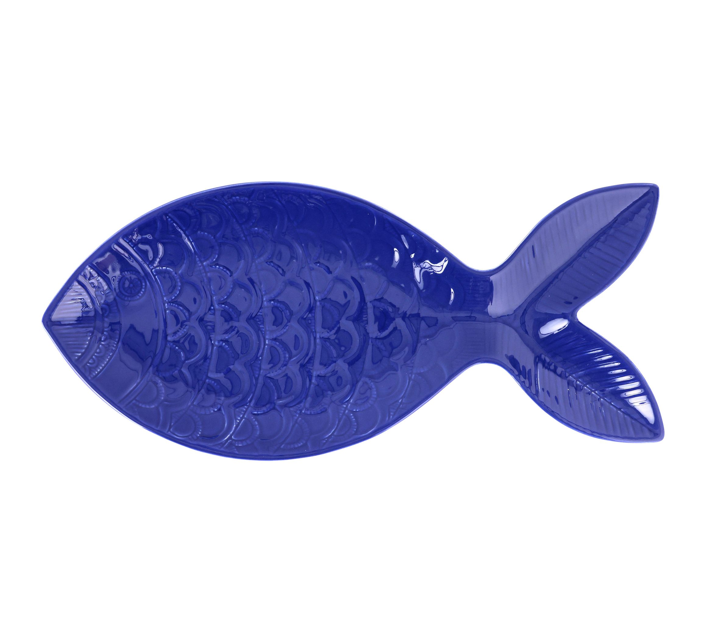 Santorini Large Cobalt Figural Fish Platter
