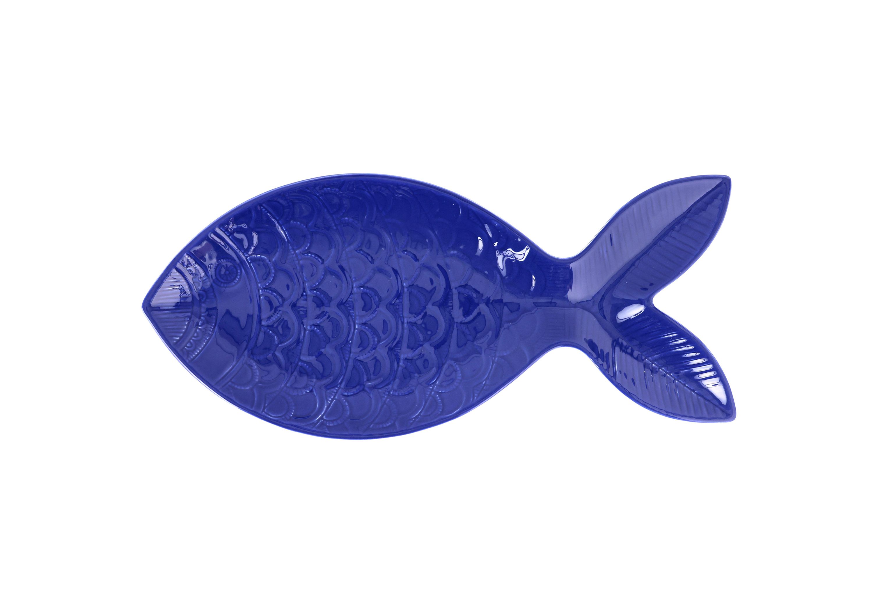 Santorini Large Cobalt Figural Fish Platter