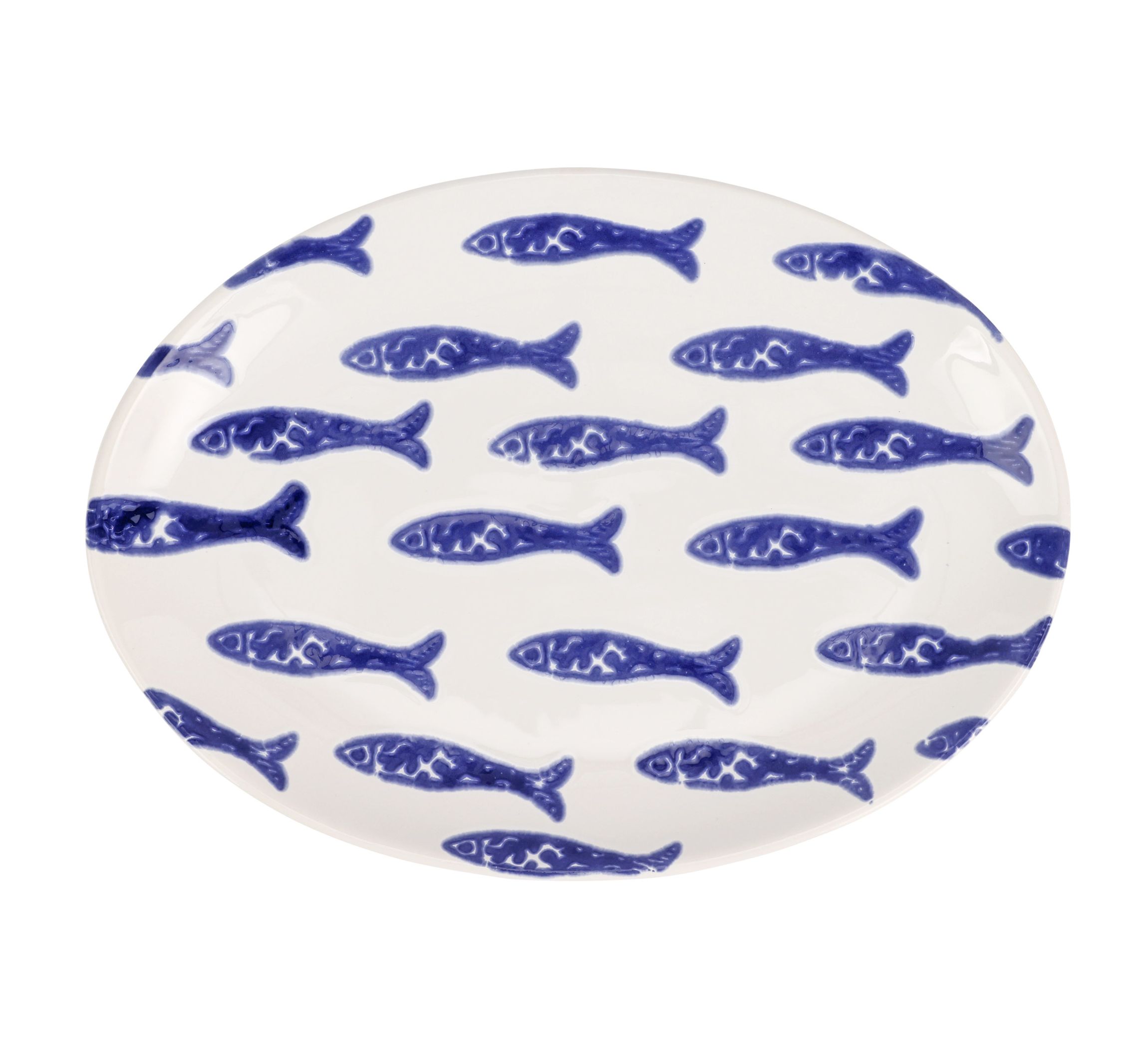 Santorini Fish Small Oval Platter
