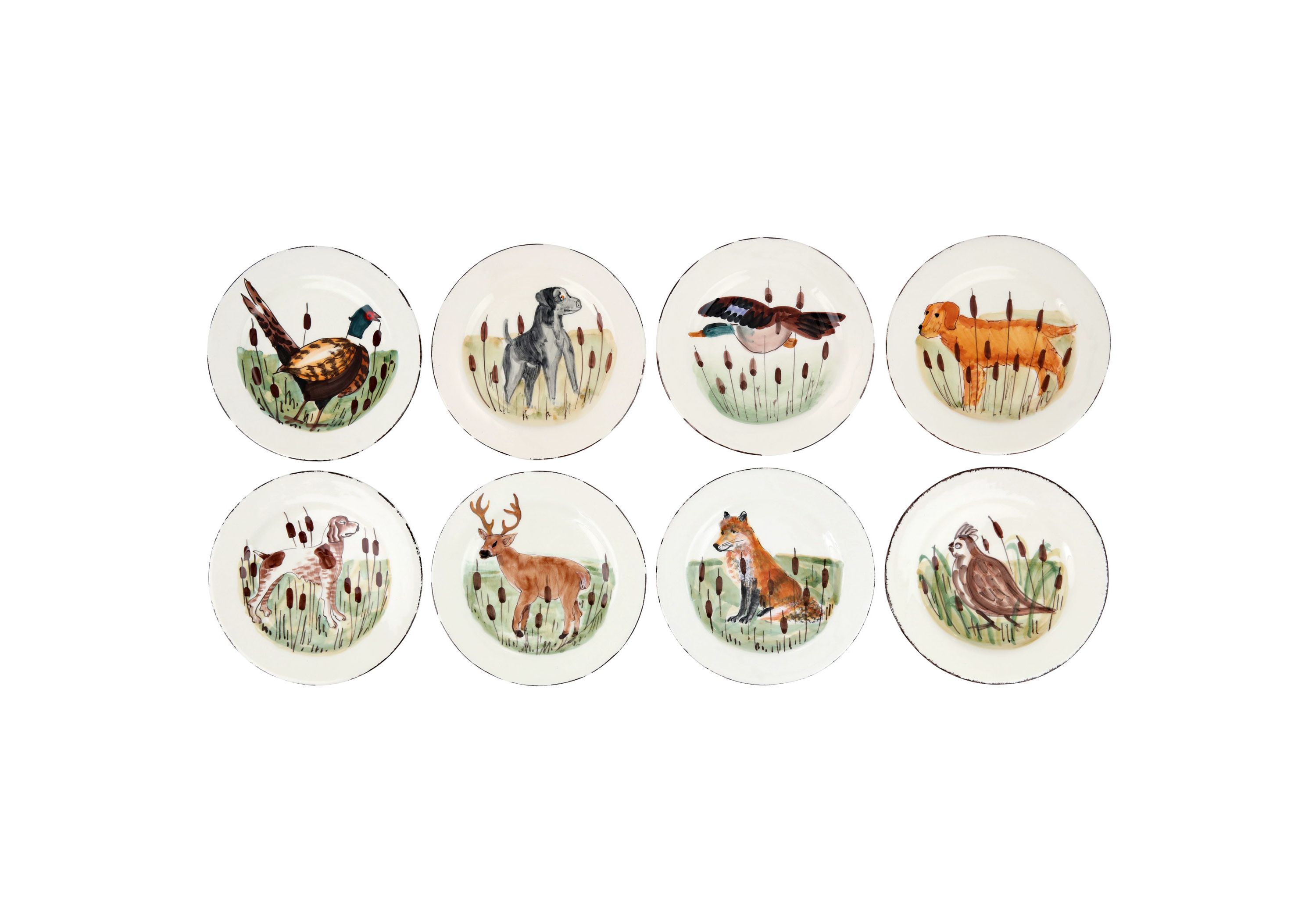 Wildlife Assorted Salad Plates - Set of 8