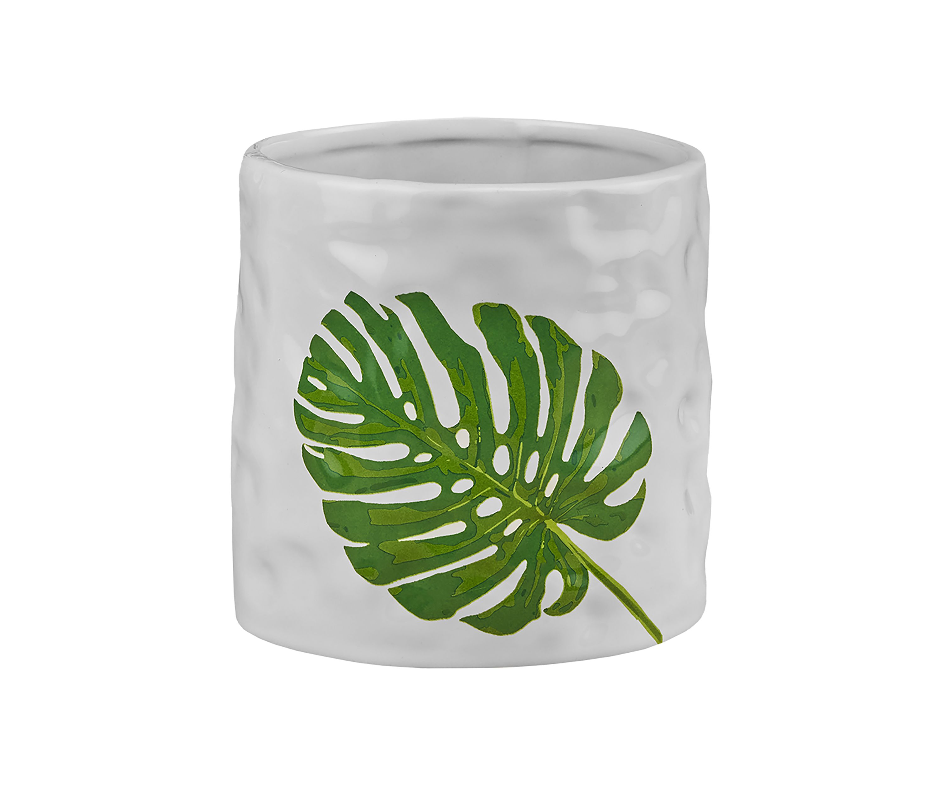 Palm Leaf Ceramic Utensil Holder