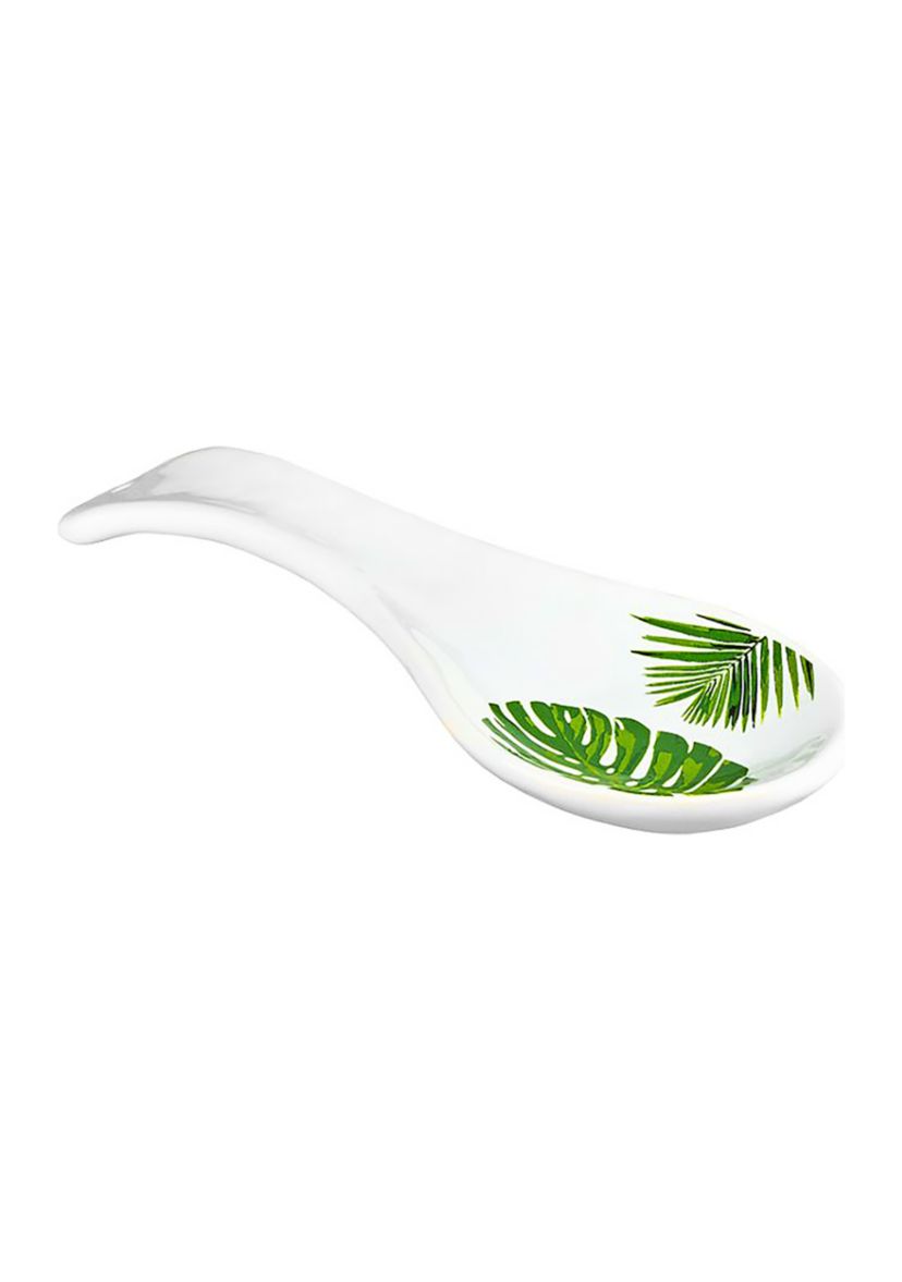 Palm Leaf Ceramic Spoon Rest