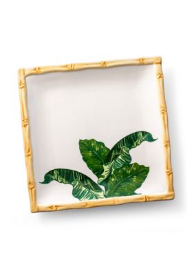 White Palm Leaf Platter