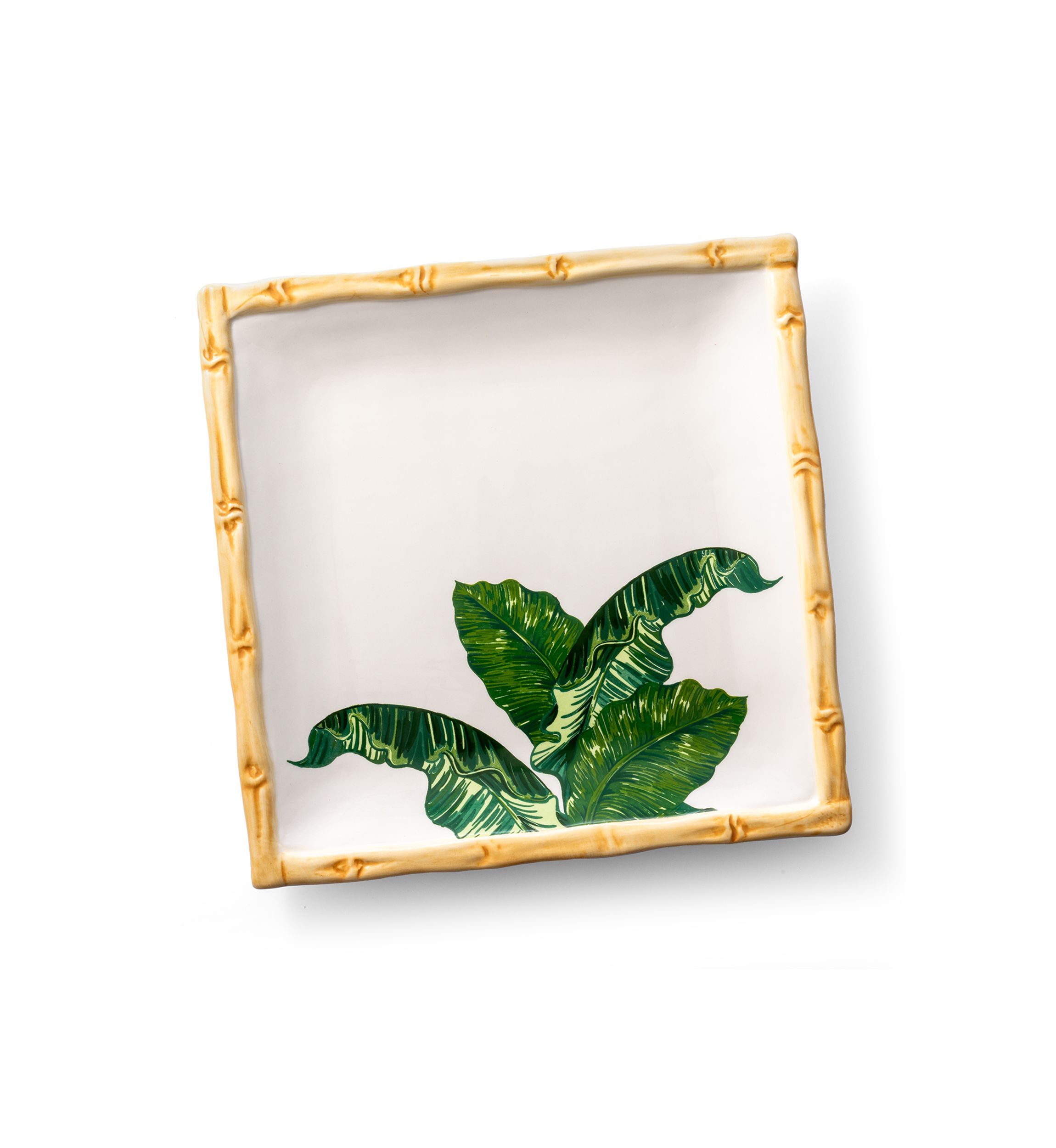 White Palm Leaf Platter