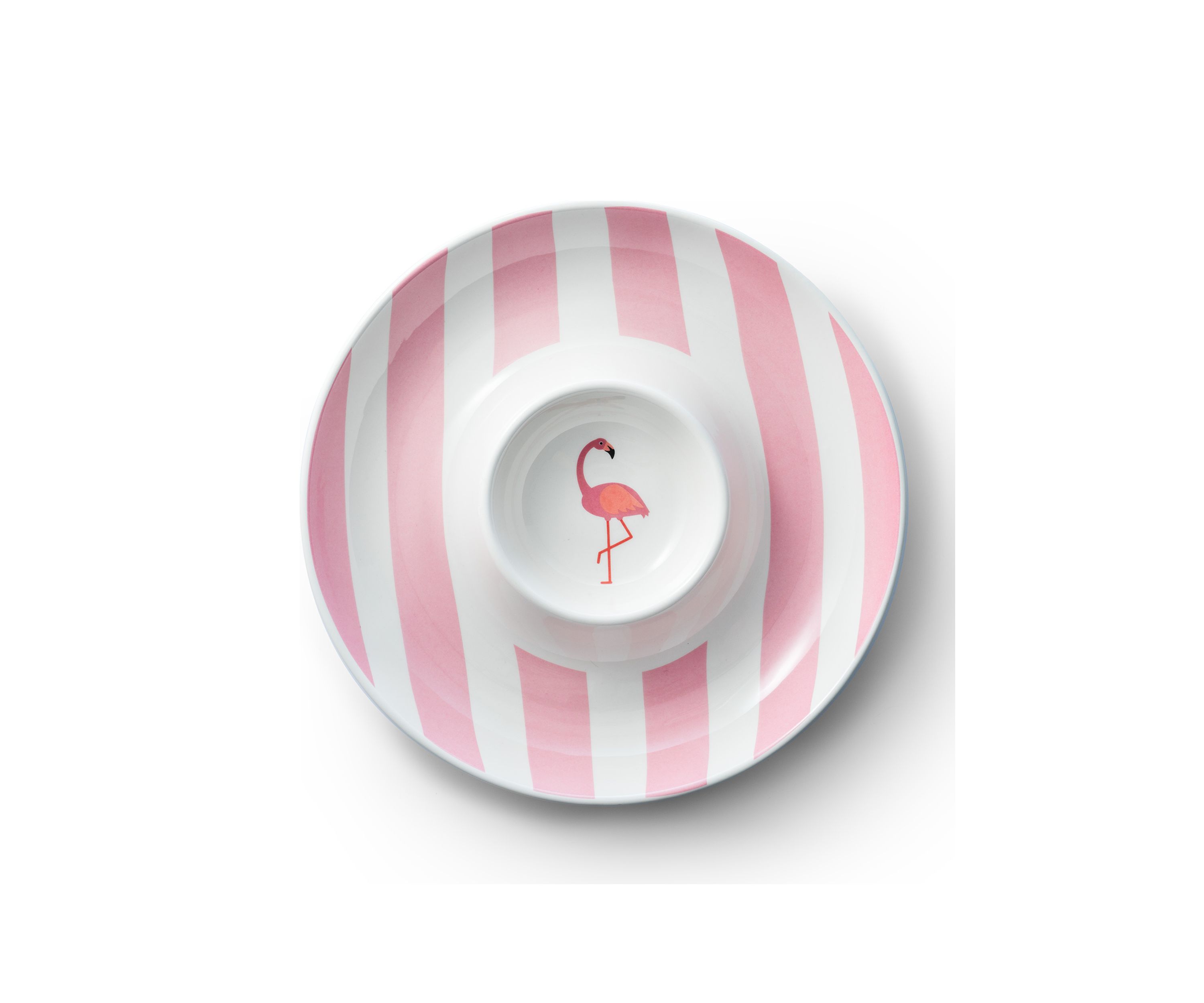 Striped Round Chip and Dip Bowl