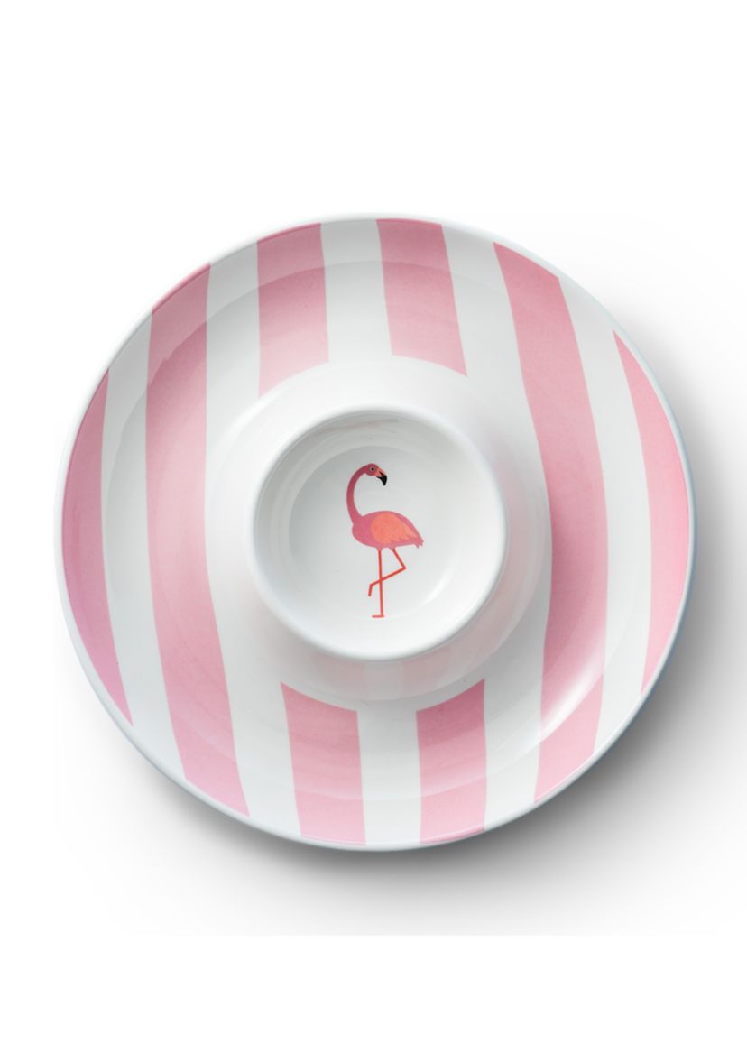 Striped Round Chip and Dip Bowl