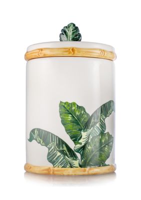White Palm Leaf Canister